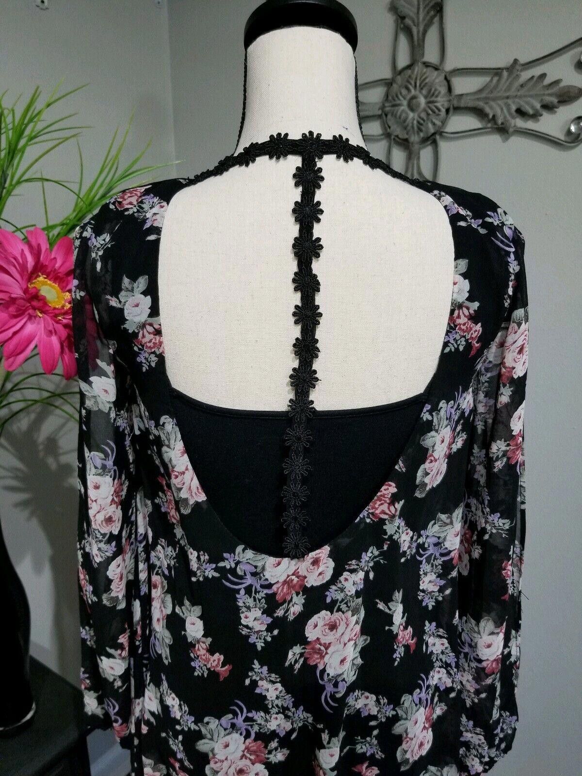 Designer Cotton Candy Dress SMALL black Split Long Sleeve open back Size S / US 4 / IT 40 - 2 Thumbnail