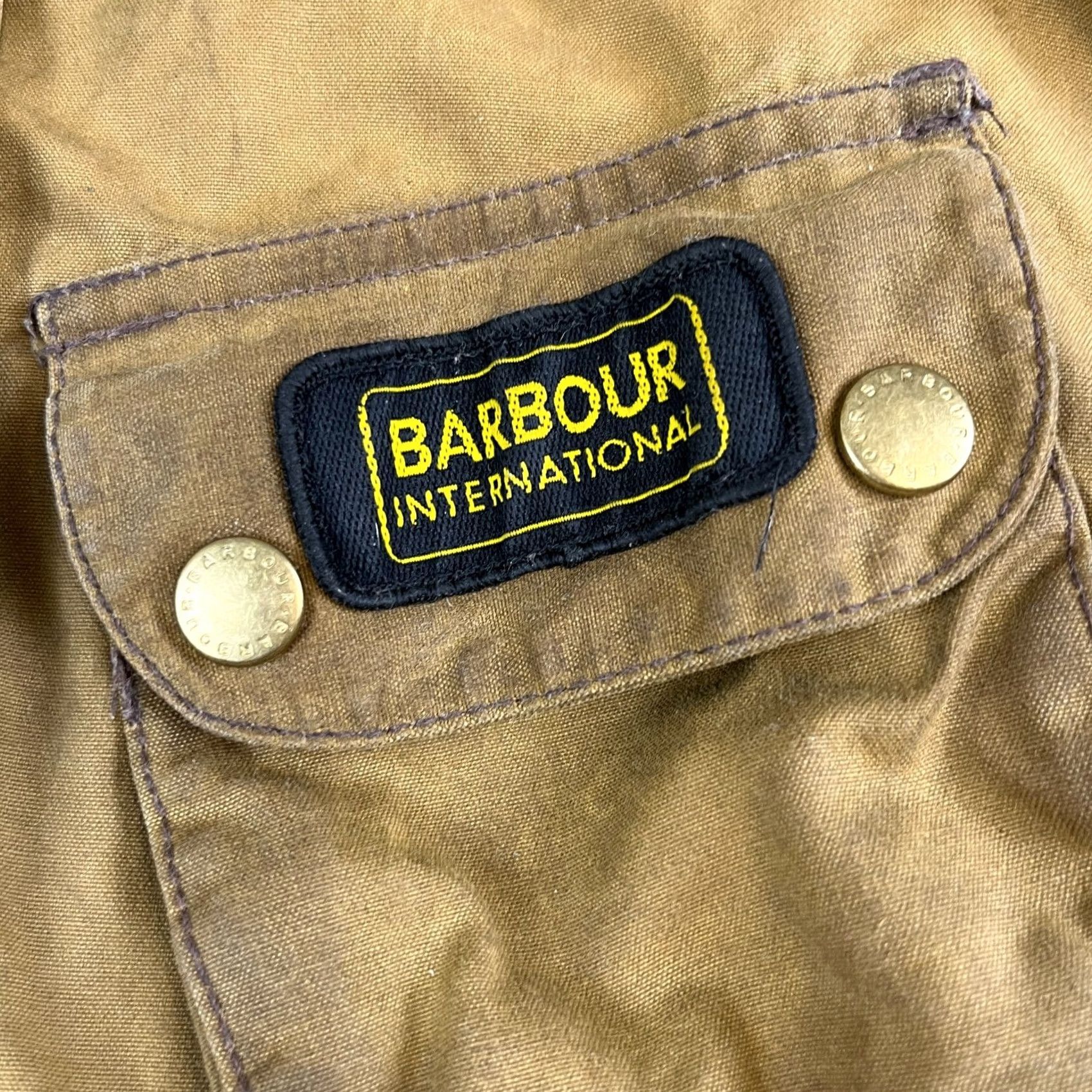Barbour VINTAGE Barbour International Jacket UK 16 Tan Womens Wax Made England 3 Warrant Size XXL / US 16-18 / IT 52-54 - 6 Thumbnail