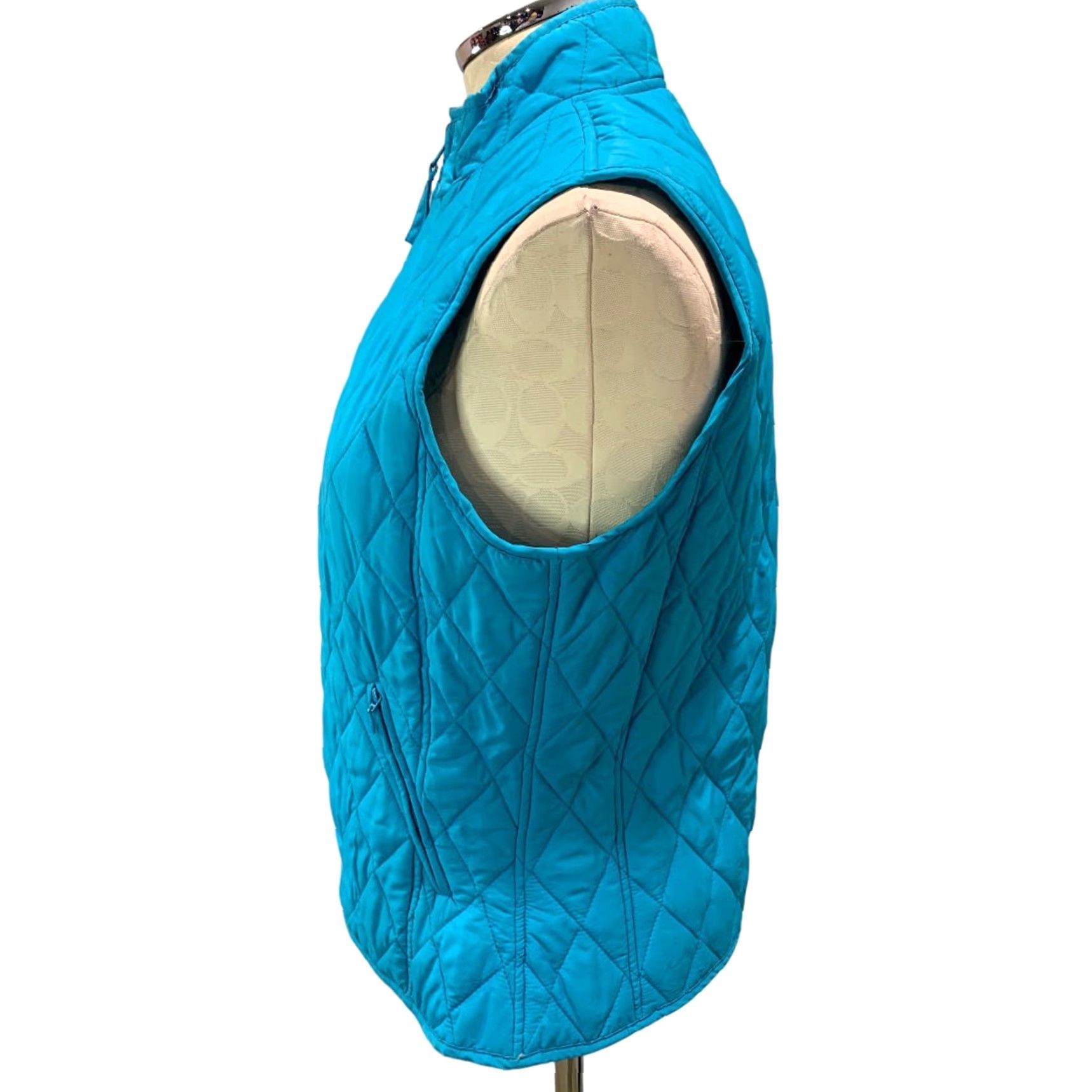 Altea VINTAGE Relativity Women's Teal Full Zip Quilted Vest Shirt? Size M / US 6-8 / IT 42-44 - 3 Thumbnail