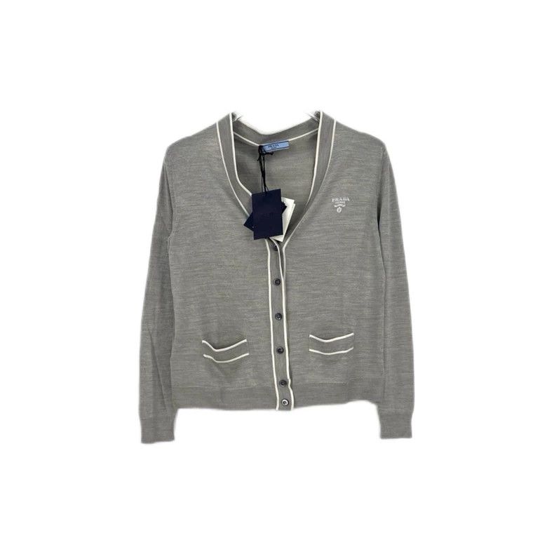 Prada Prada Size 36 Light gray classic logo mulberry silk knitte Size US XS / EU 42 / 0 - 1 Thumbnail