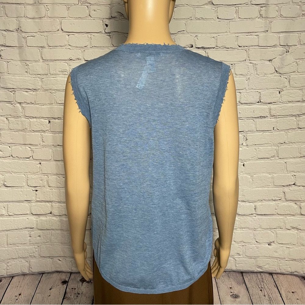 Autumn Cashmere NWT New Cotton By Autumn Cashmere Sleeveless Blue Top Size Size M / US 6-8 / IT 42-44 - 4 Thumbnail