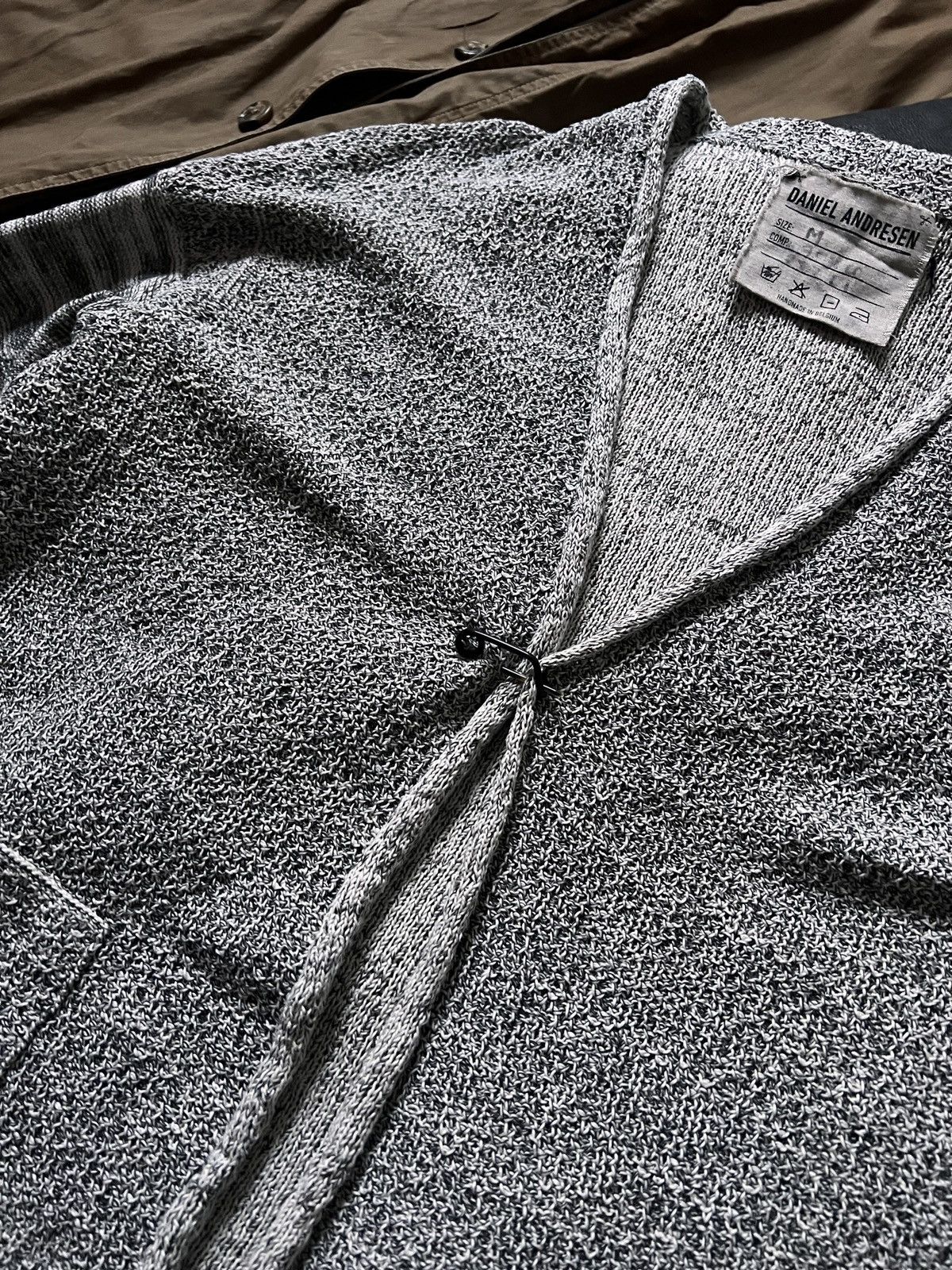 Daniel Andresen Daniel Andresen Grey Knitted Linen Cardigan With Pockets Size US M / EU 48-50 / 2 - 10 Thumbnail