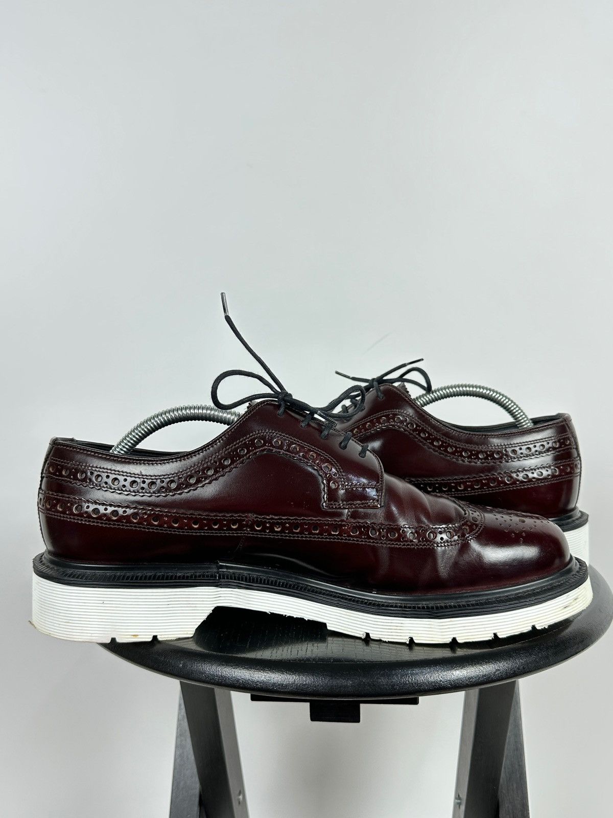 Loake Loake Navy Burgundy Patent Leather Brogue Boots Shoes Size US 10.5 / EU 43-44 - 8 Thumbnail