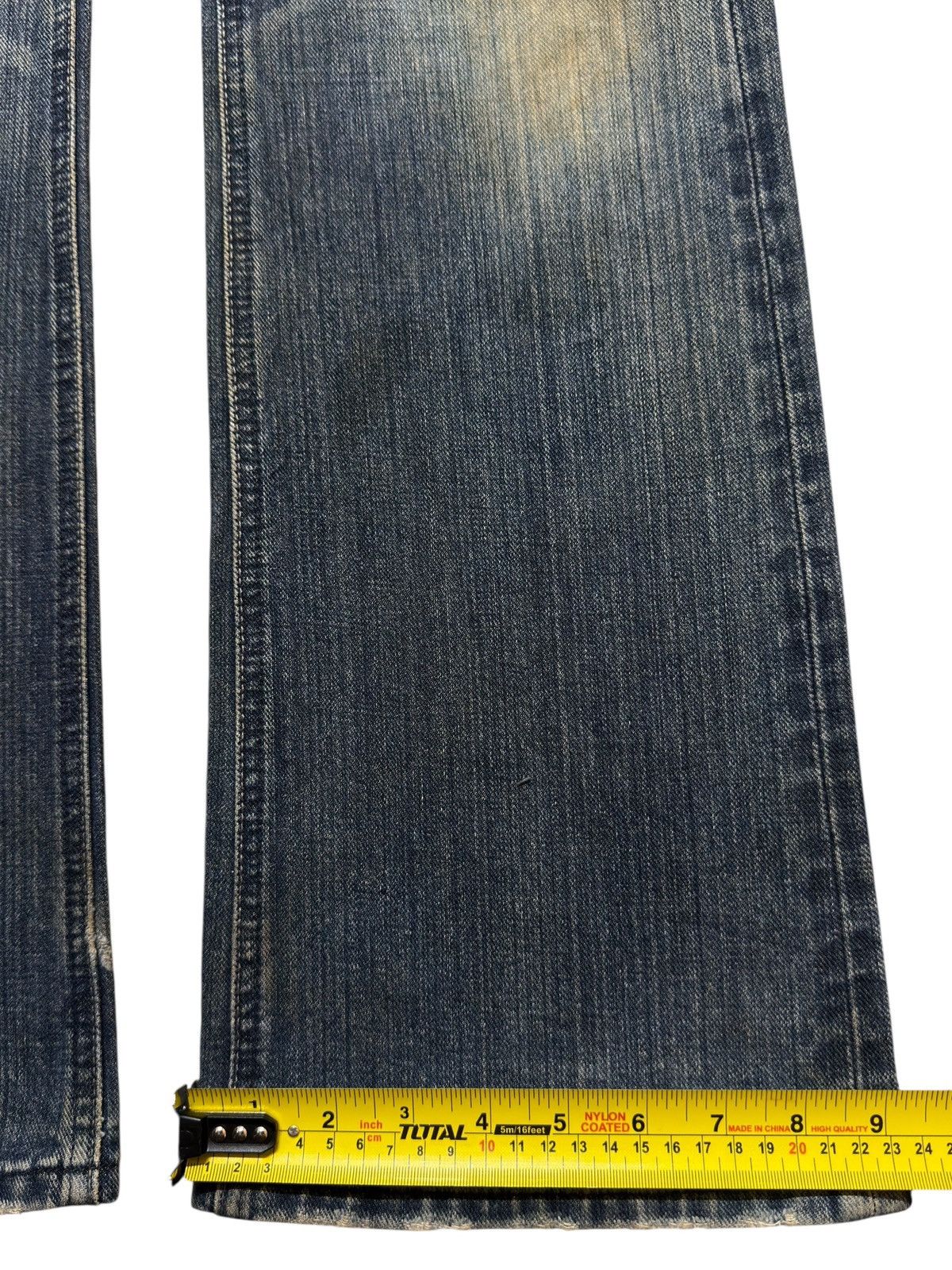 Lee Vintage 90s Lee Mud Wash Faded Whisker Wide Leg Flare Jeans Size US 32 / EU 48 - 15 Thumbnail