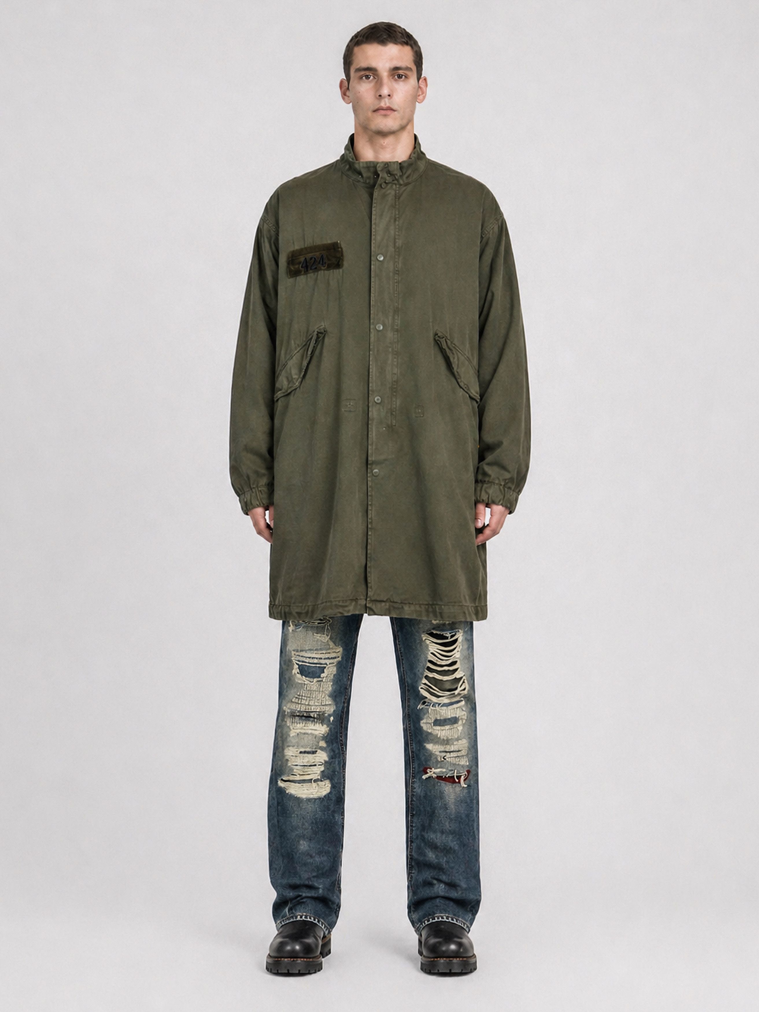 424 Graphic Patched Military Field Parka Size US XL / EU 56 / 4 - 18 Thumbnail
