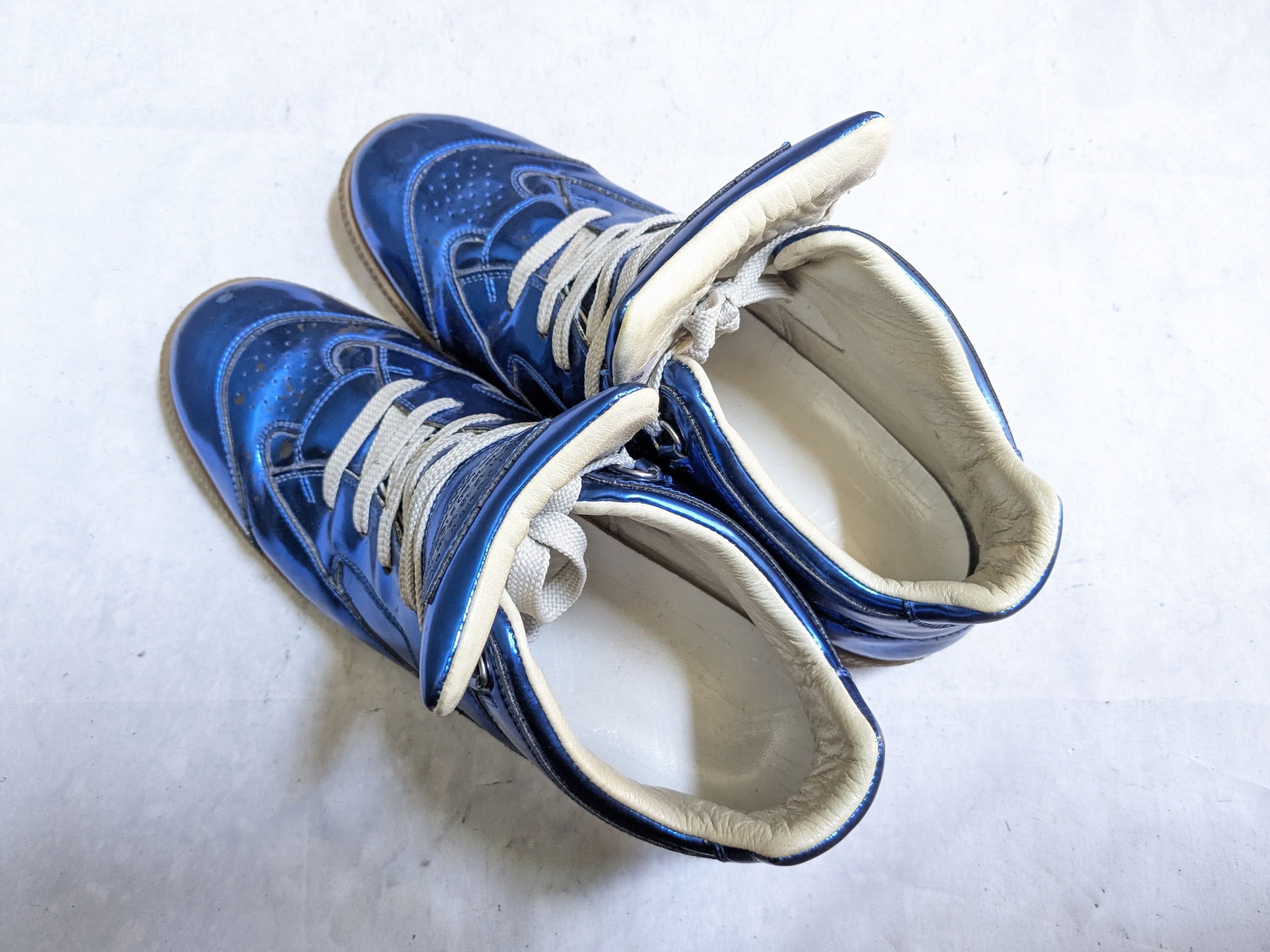 Maison Margiela Maison Margiela High Top Sneakers Blue 12 45 Leather Size US 12 / EU 45 - 16 Thumbnail