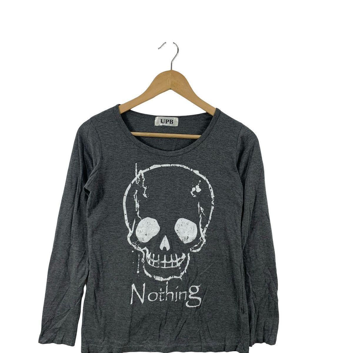 Other UPB SKULL Print Long Sleeve T-Shirt Distressed Gothic Punk Size US XS / EU 42 / 0 - 5 Thumbnail