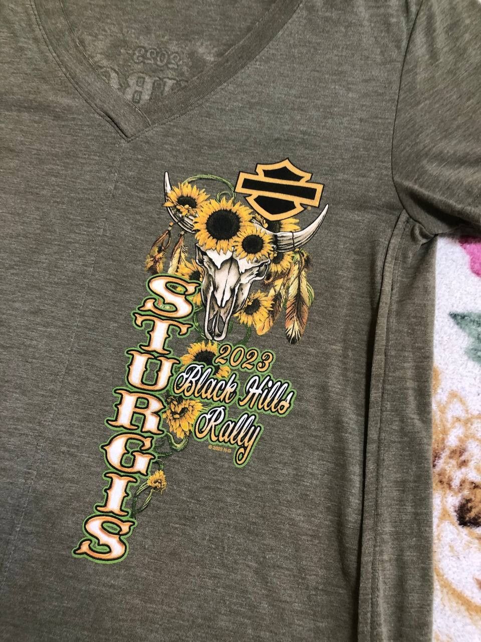 Harley Davidson Harley Davidson Shirt Womens Green Tee Biker Moto Size M / US 6-8 / IT 42-44 - 13 Thumbnail