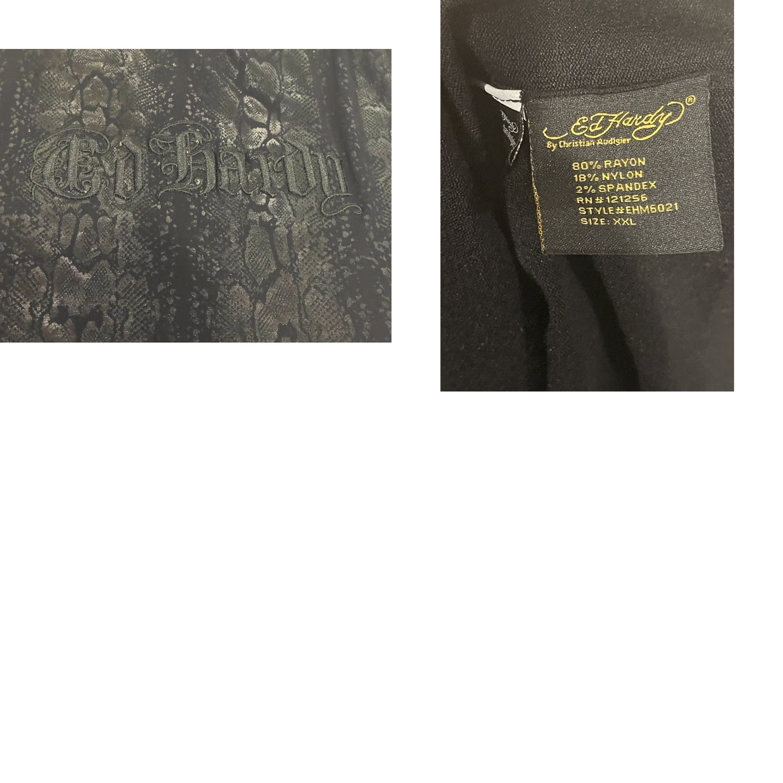 Ed Hardy Ed Hardy By Christian Audigier Metallic Hoodie Sweater Women XXL Black Animal Print Embroidered Logo Zipper Hooded Size XXL / US 16-18 / IT 52-54 - 8 Thumbnail