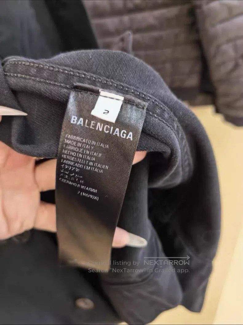 Balenciaga Balenciaga Black back tape denim jacket Size US M / EU 48-50 / 2 - 5 Thumbnail
