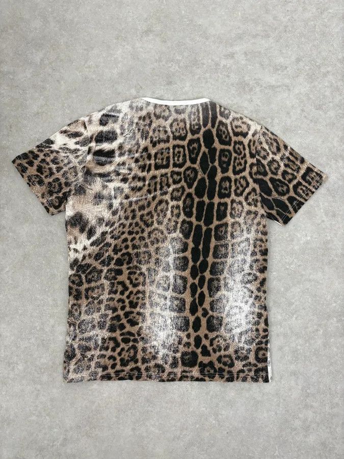 Roberto Cavalli 2000s Roberto Cavalli White Leopard Print T-Shirt Size S / US 4 / IT 40 - 6 Thumbnail