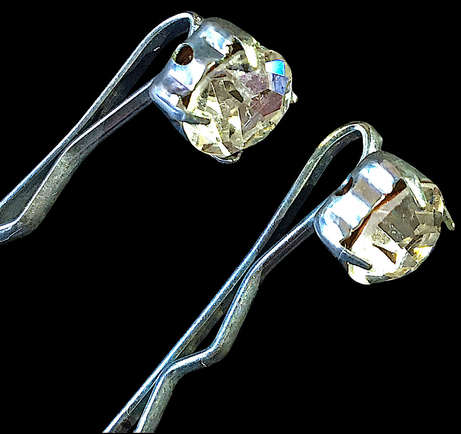 Other Antique Silver-Tone Hairpins with Faceted Rhinestones Size ONE SIZE - 12 Thumbnail