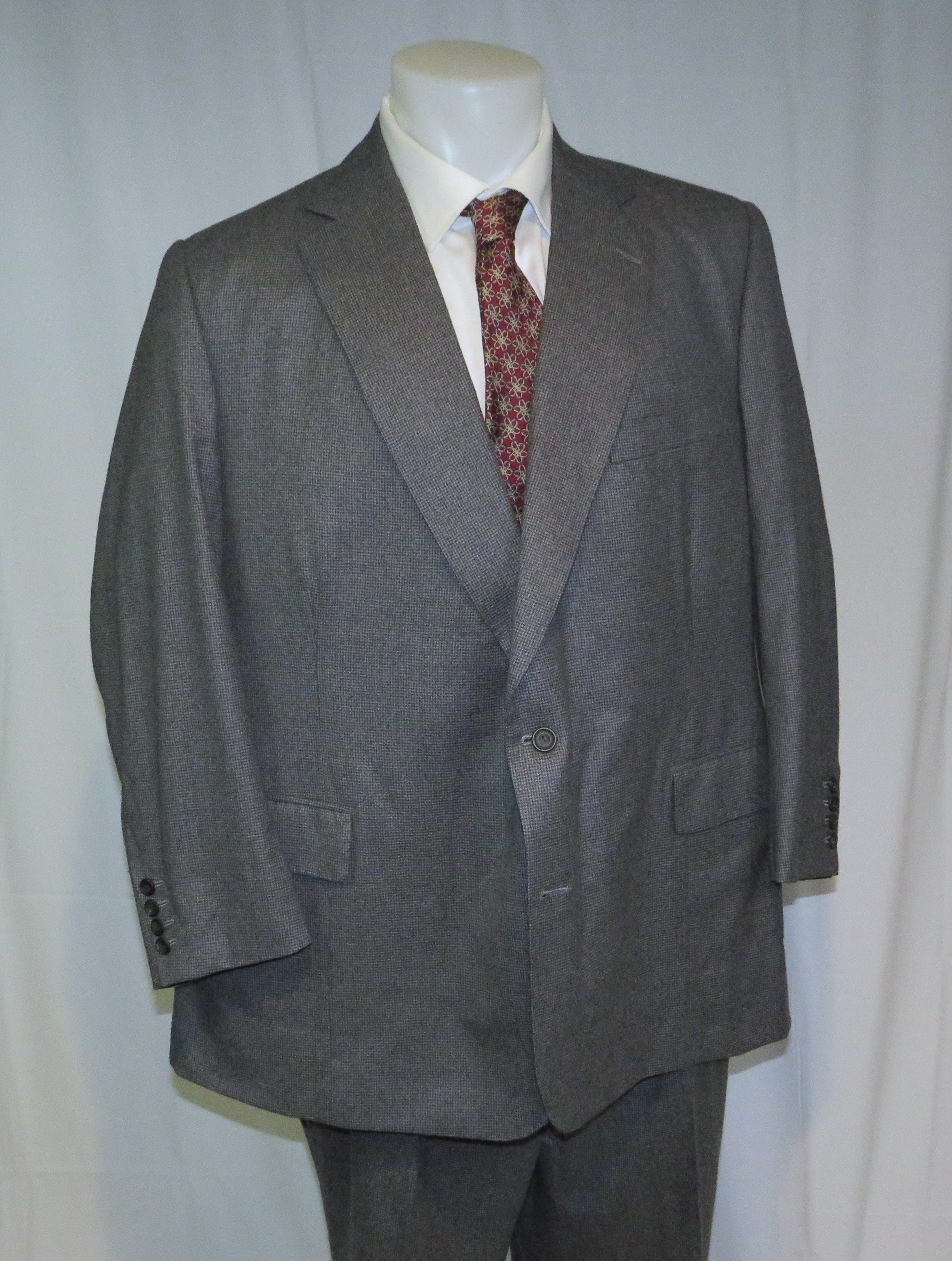 Henry Poole × Savile Row 2019 Gray Puppytooth Bespoke Portly Two Button Suit 48R Size 48R - 9 Thumbnail