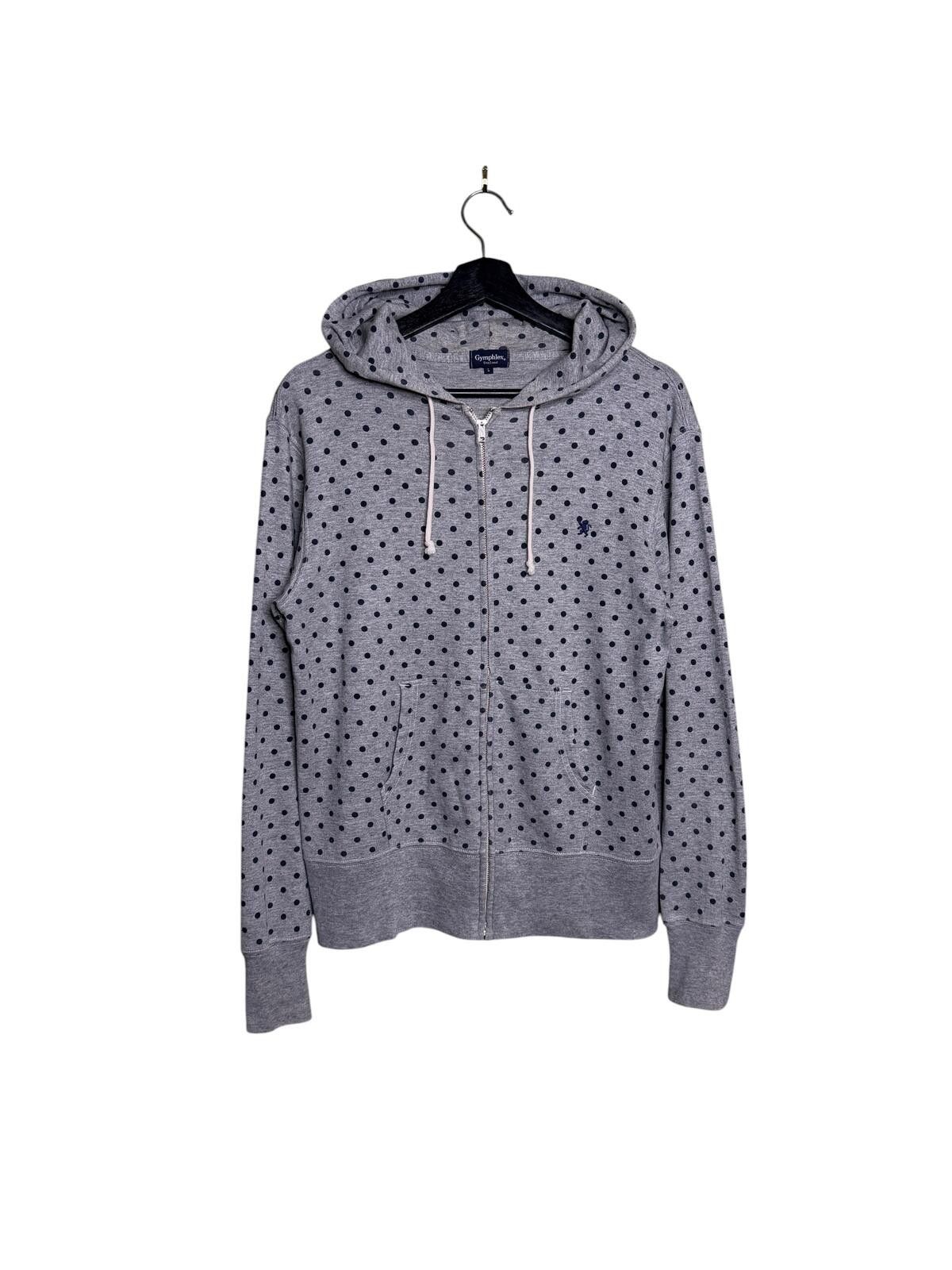 Japanese Brand Gymphlex Polka Dot Zip Hoodie Grey Navy L Japanese brand Size US S / EU 44-46 / 1 - 1 Thumbnail