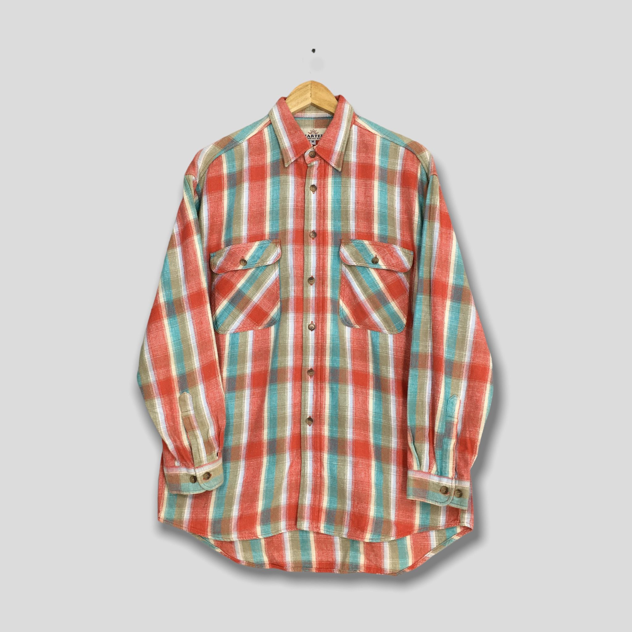 Flannel Vintage Martel Thick Plaid Checkered Flannel Shirt Medium Size US M / EU 48-50 / 2 - 1 Thumbnail