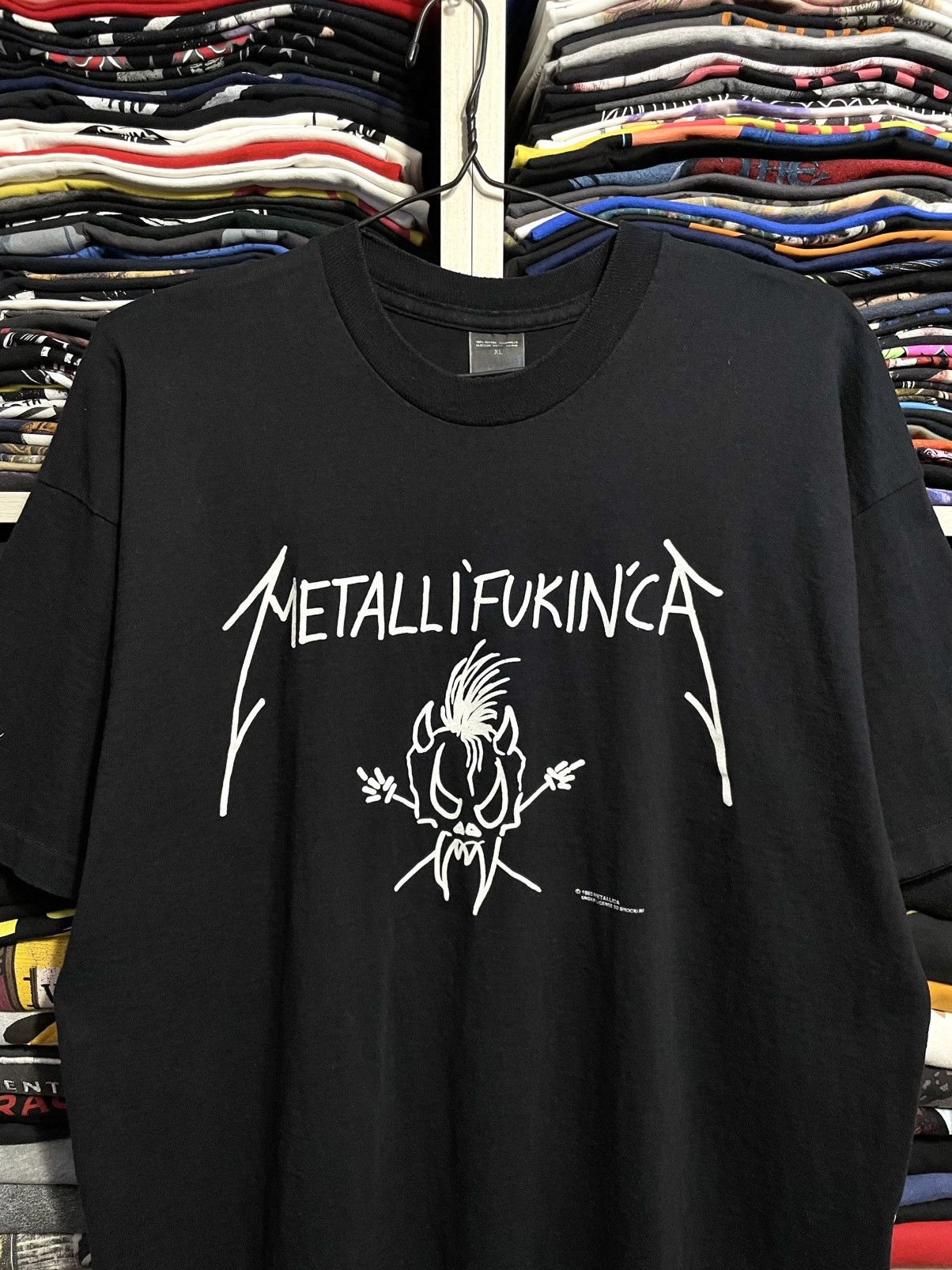 Band Tees Vintage 1993 Metallica Metallifukinca Metal Band T-Shirt 90s Size US XL / EU 56 / 4 - 3 Thumbnail
