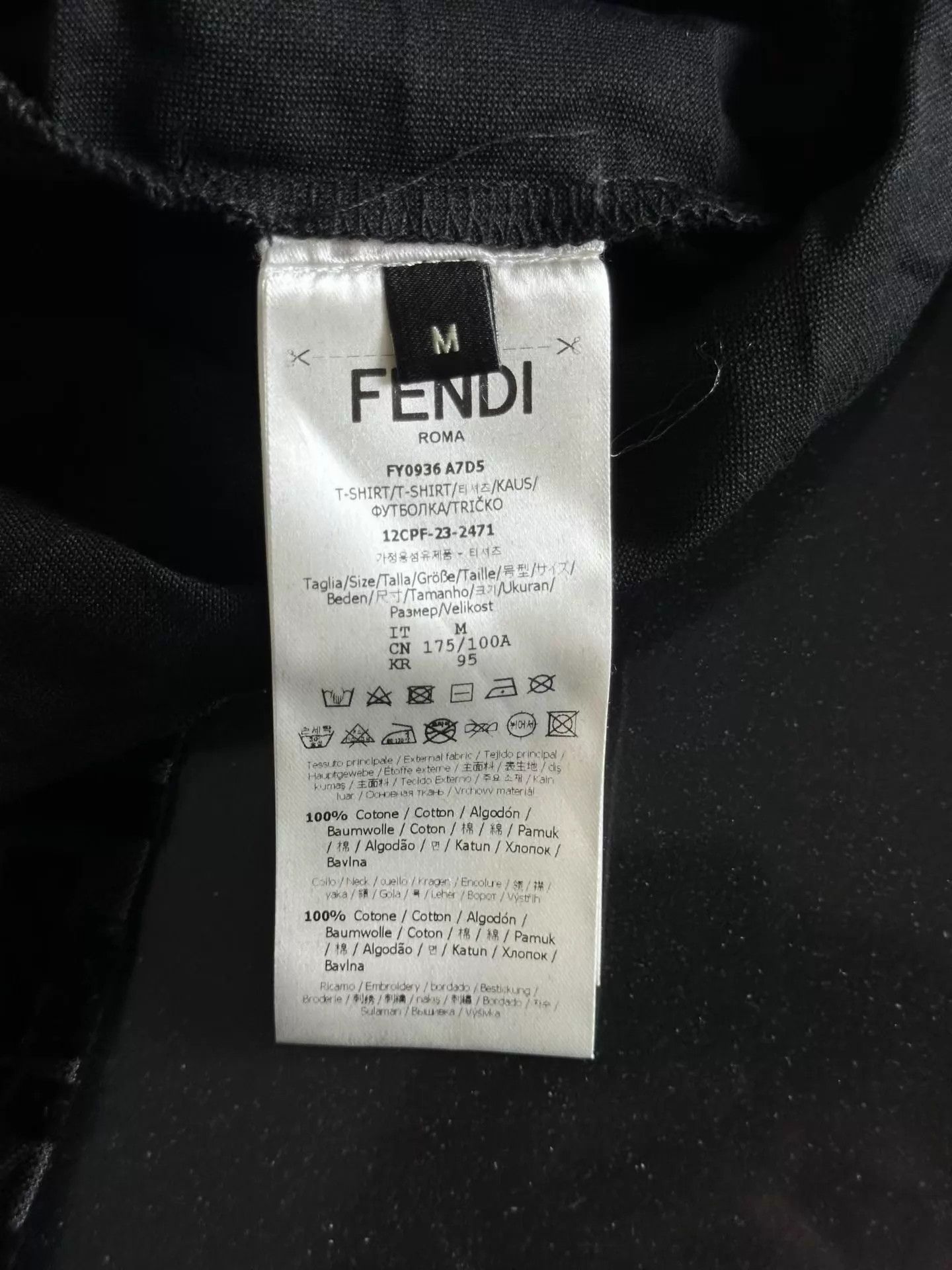 Fendi Fendi Black Flocked All-Over Print S/S M Size US M / EU 48-50 / 2 - 4 Thumbnail