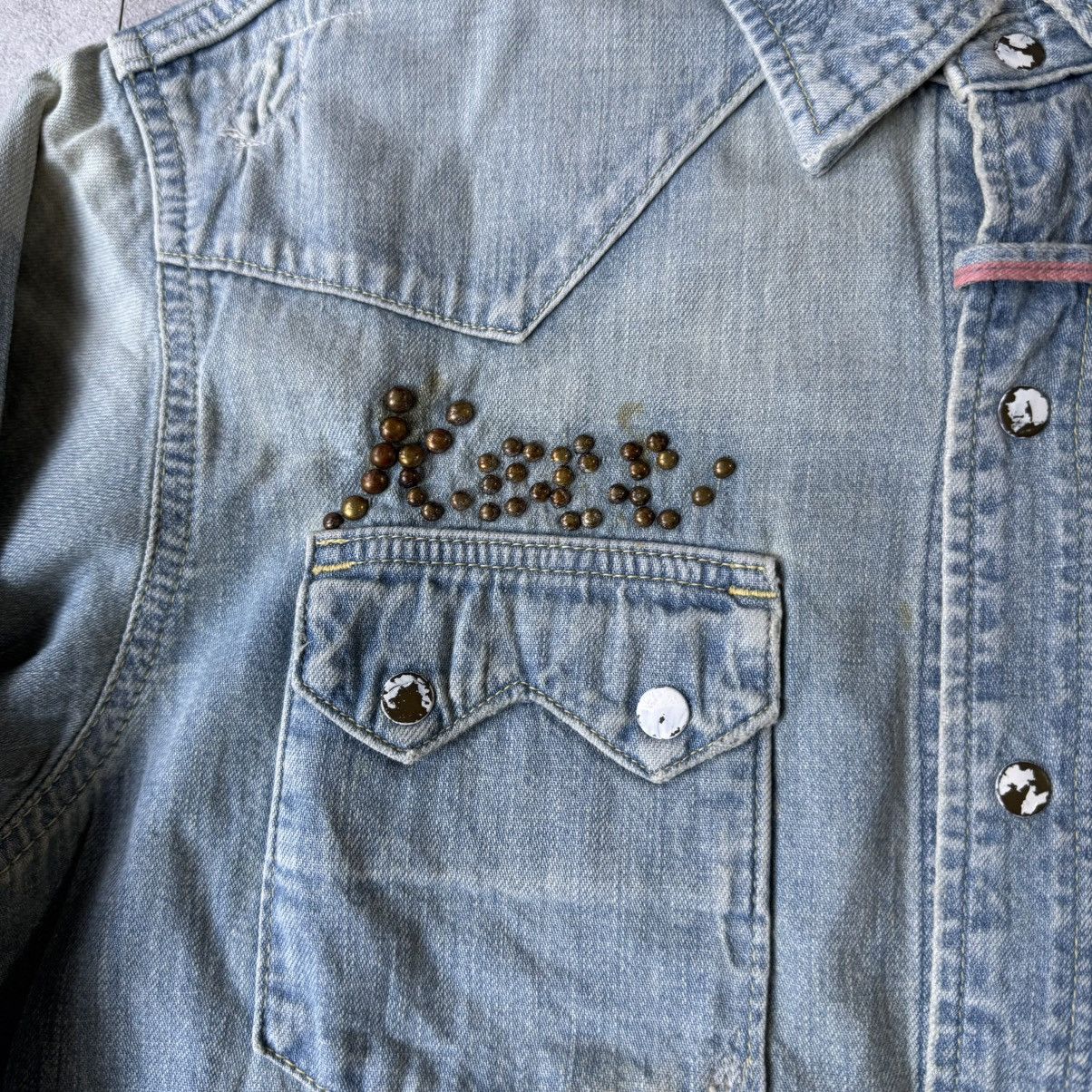 Kapital × Kapital Kountry Kapital Kountry Studed 1of1 BORO Patch Denim Shirts Size US L / EU 52-54 / 3 - 3 Thumbnail