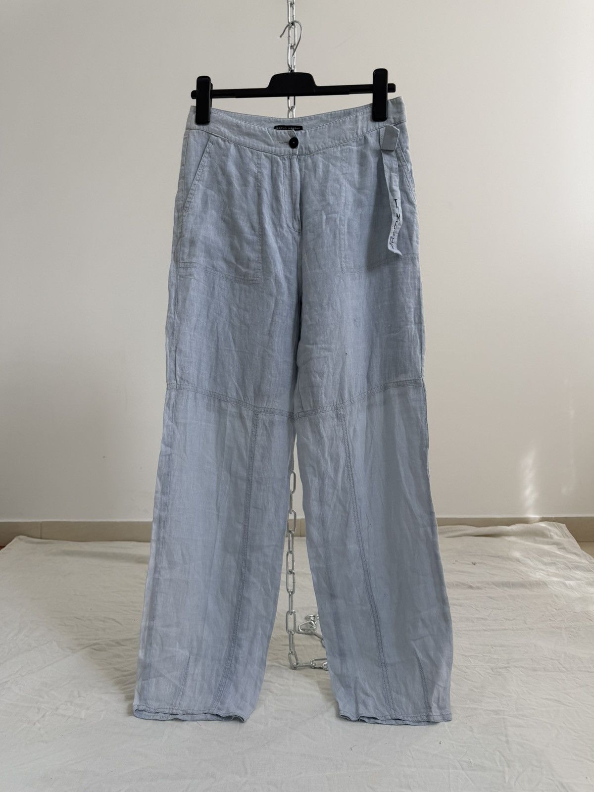 Sarah Pacini Sarah Pacini Womens Linen Strech Pants Trousers Side Zip Size 32" / US 10 / IT 46 - 1 Thumbnail