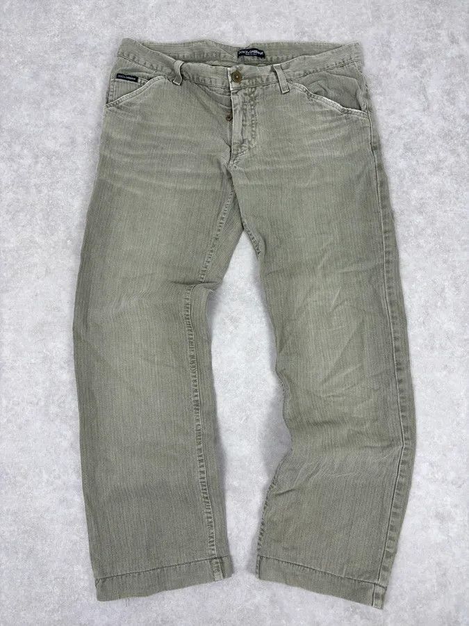 Dolce & Gabbana 2000s Dolce & Gabbana Khaki Green Straight Cozy Pants Size US 32 / EU 48 - 1 Thumbnail