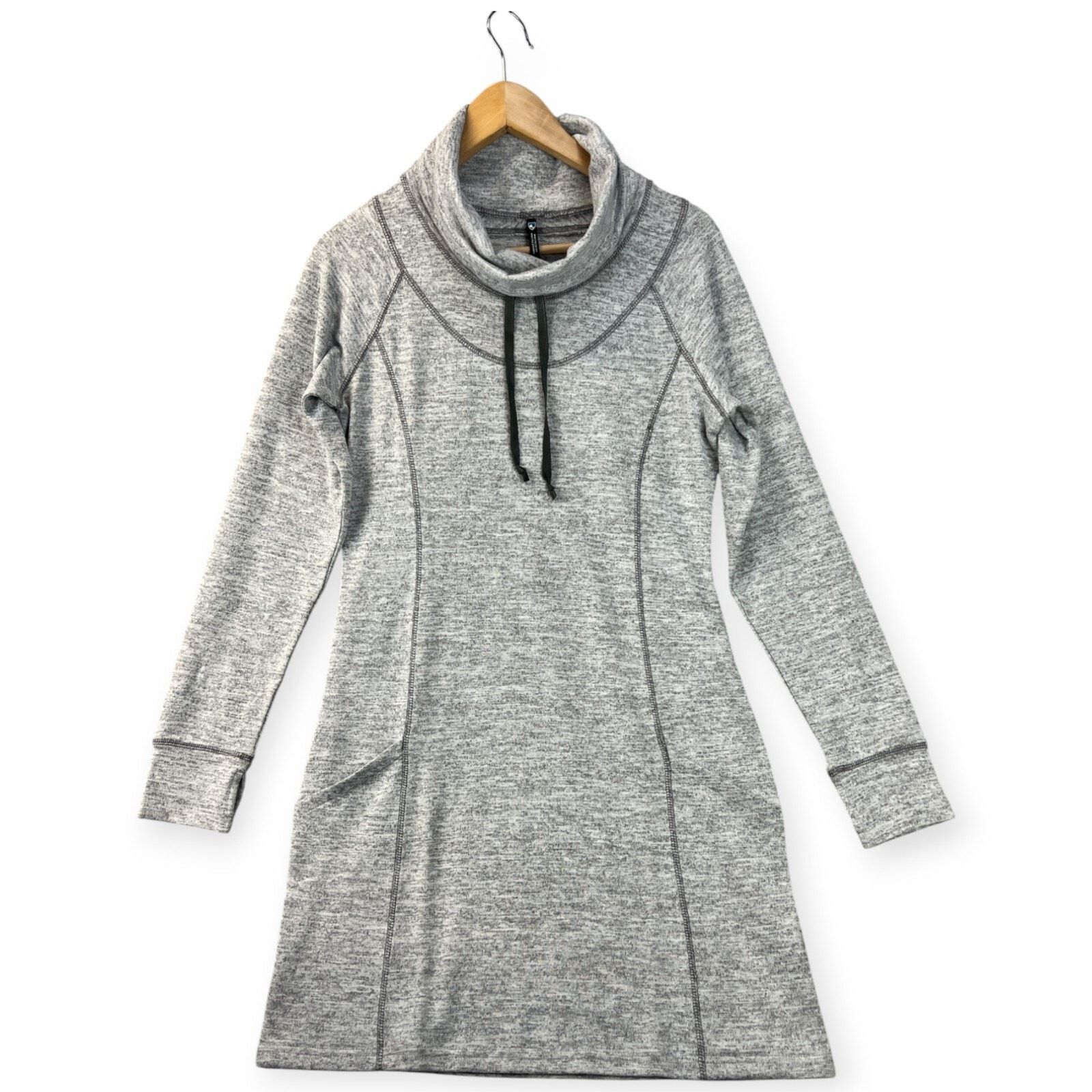 Kuhl Kuhl Womens Lea Dress Sweater XS Heather Gray Cowl Neck Size XS / US 0-2 / IT 36-38 - 3 Thumbnail