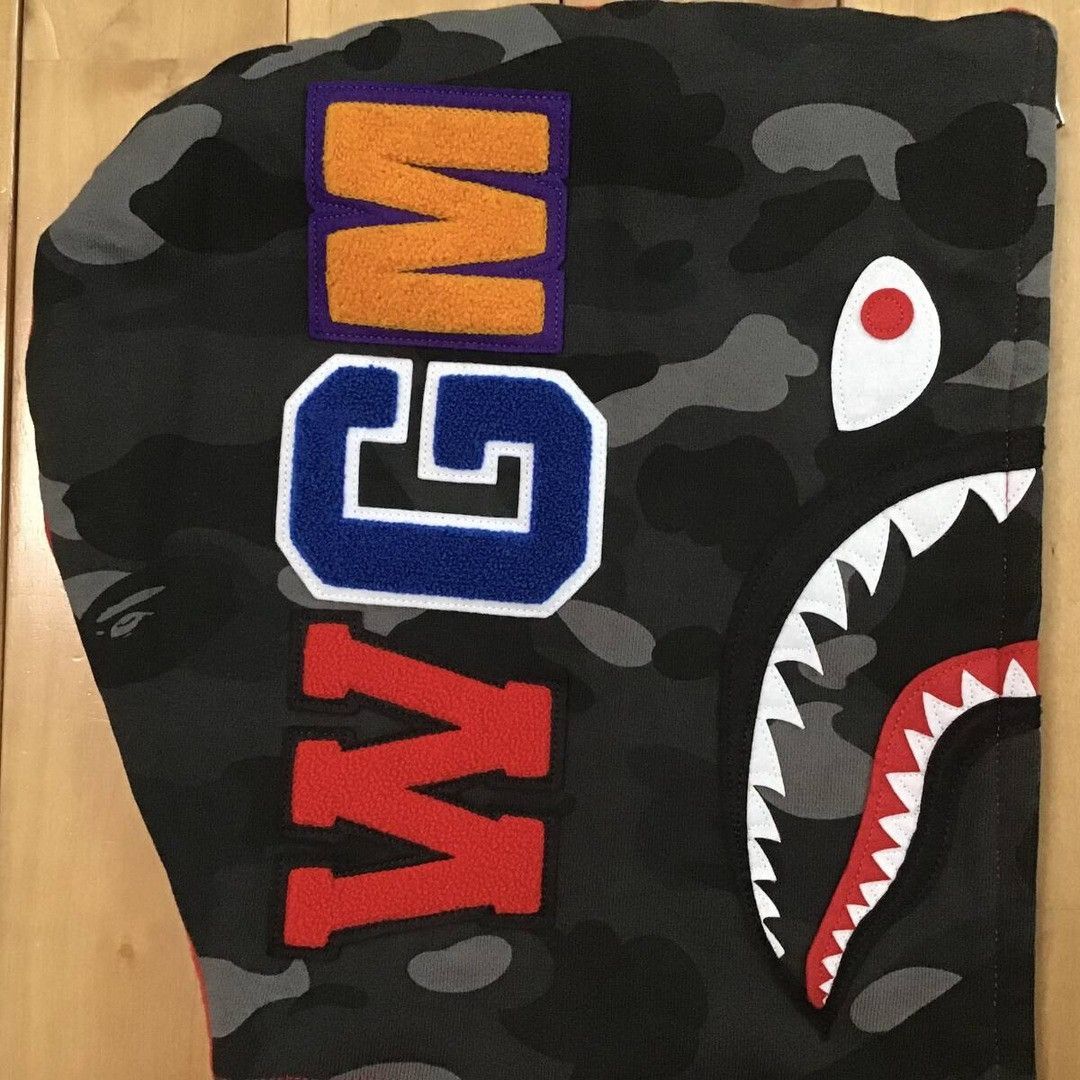 Bape BAPE Black camo × Red Shark full zip hoodie a bathing ape Size US L / EU 52-54 / 3 - 3 Thumbnail