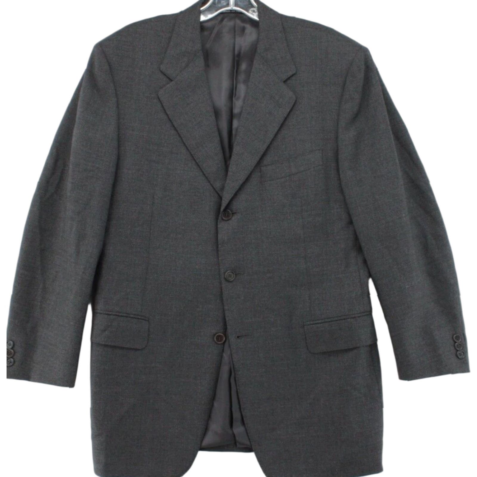 Canali Canali Blazer Mens 50R Charcoal Gray Wool 3-Button Italy Classic Luxury Blazer Size 50R - 1 Thumbnail