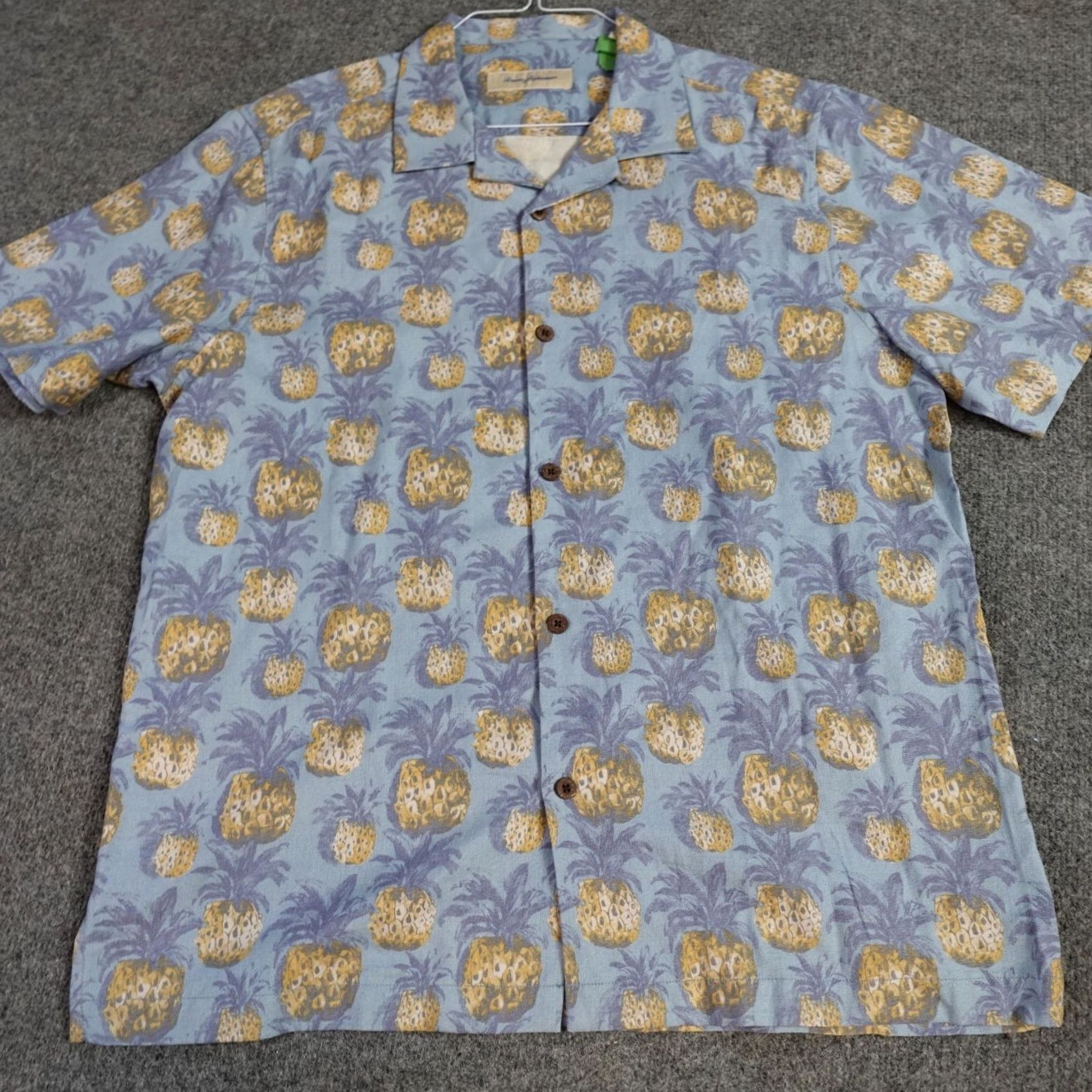 Tommy Bahama Tommy Bahama Shirt Men Short Sleeve Silk Blue Pineapple Print Collared Button-Up L Blue Pineapple Print Silk Shirt Mens Size US L / EU 52-54 / 3 - 2 Thumbnail