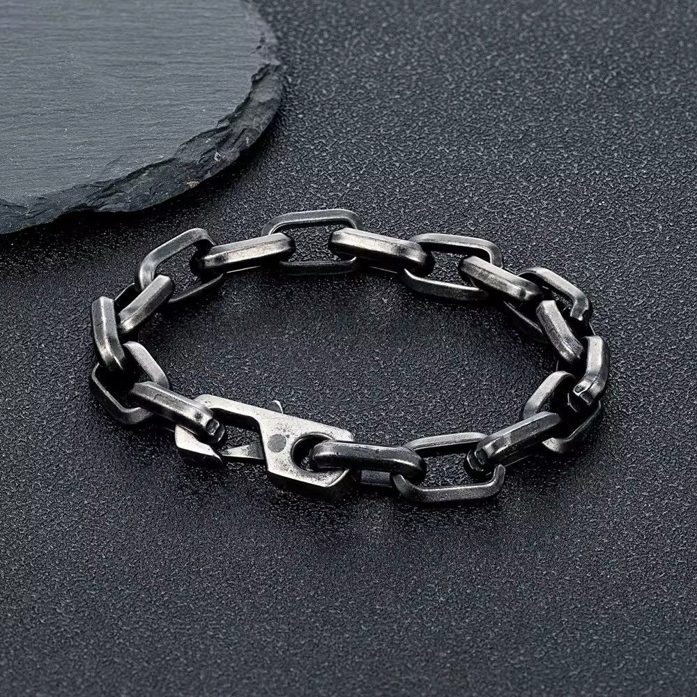 Jewelry Retro Silver Colour Square Chain Bracelet Size ONE SIZE - 1 Thumbnail