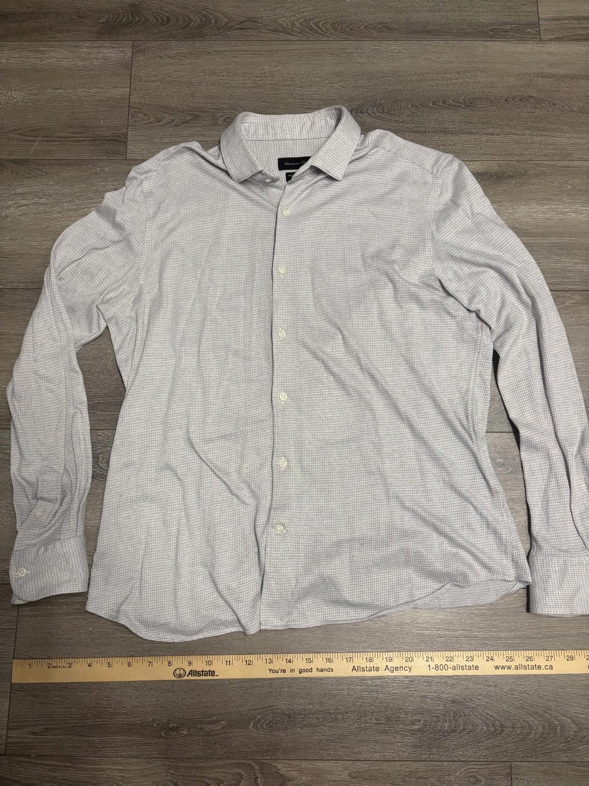 Massimo Dutti MASSIMO DUTTI Mens Shirt XL Gray Houndstooth Cotton Size US XL / EU 56 / 4 - 1 Thumbnail