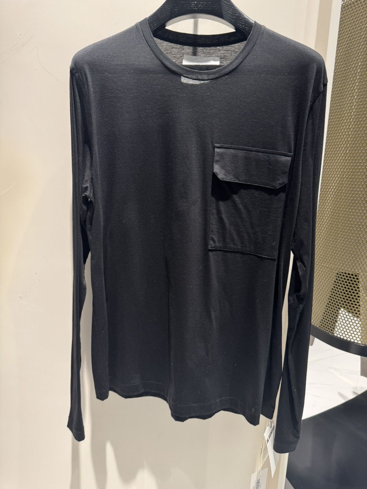 Jil Sander NWT Pocket Detail Long Sleeve T-Shirt - Black, XL Size US XL / EU 56 / 4 - 1 Thumbnail