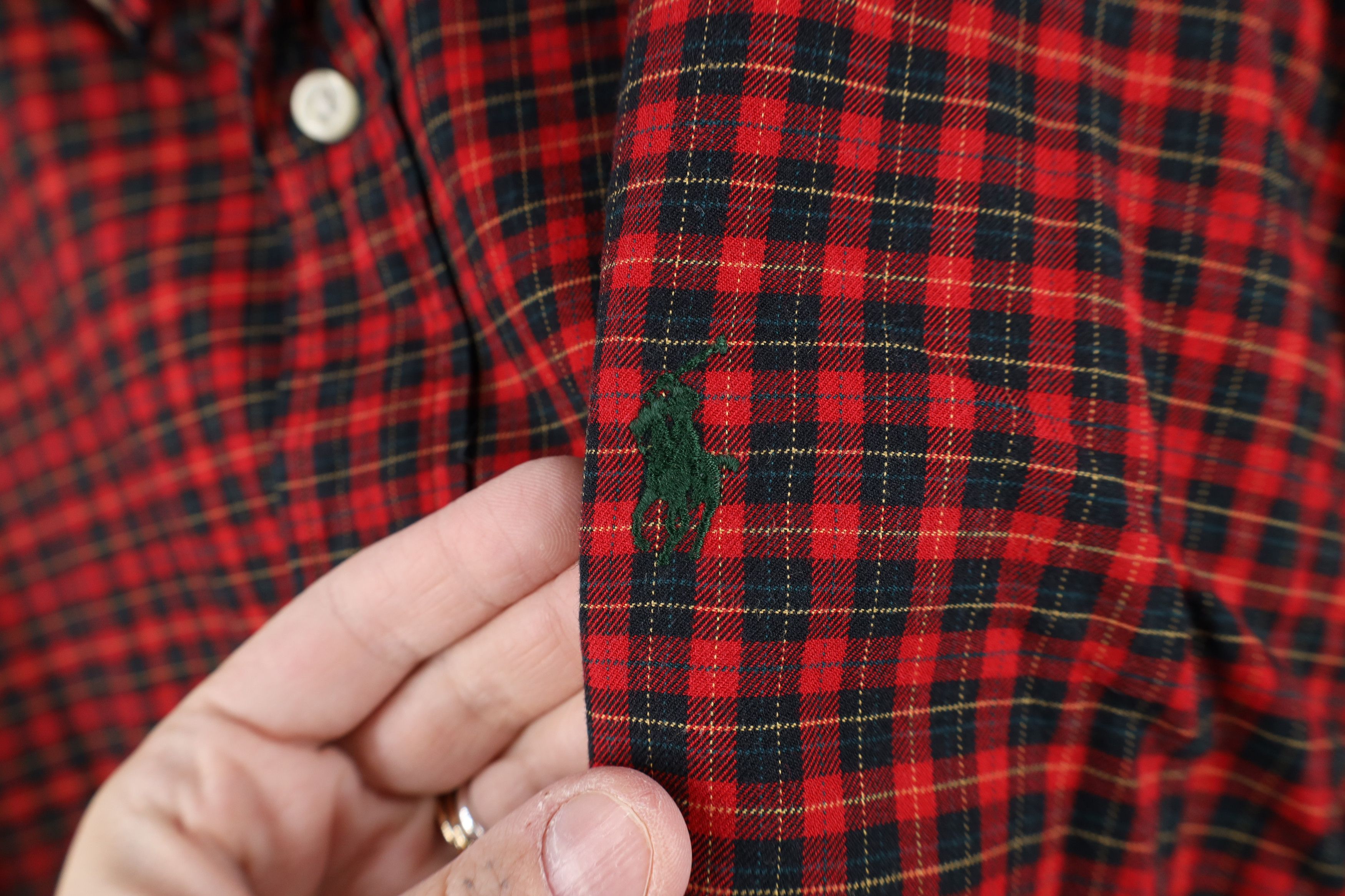 Ralph Lauren Vintage 90s Ralph Lauren Button Down Shirt Red Plaid Size US XL / EU 56 / 4 - 4 Thumbnail