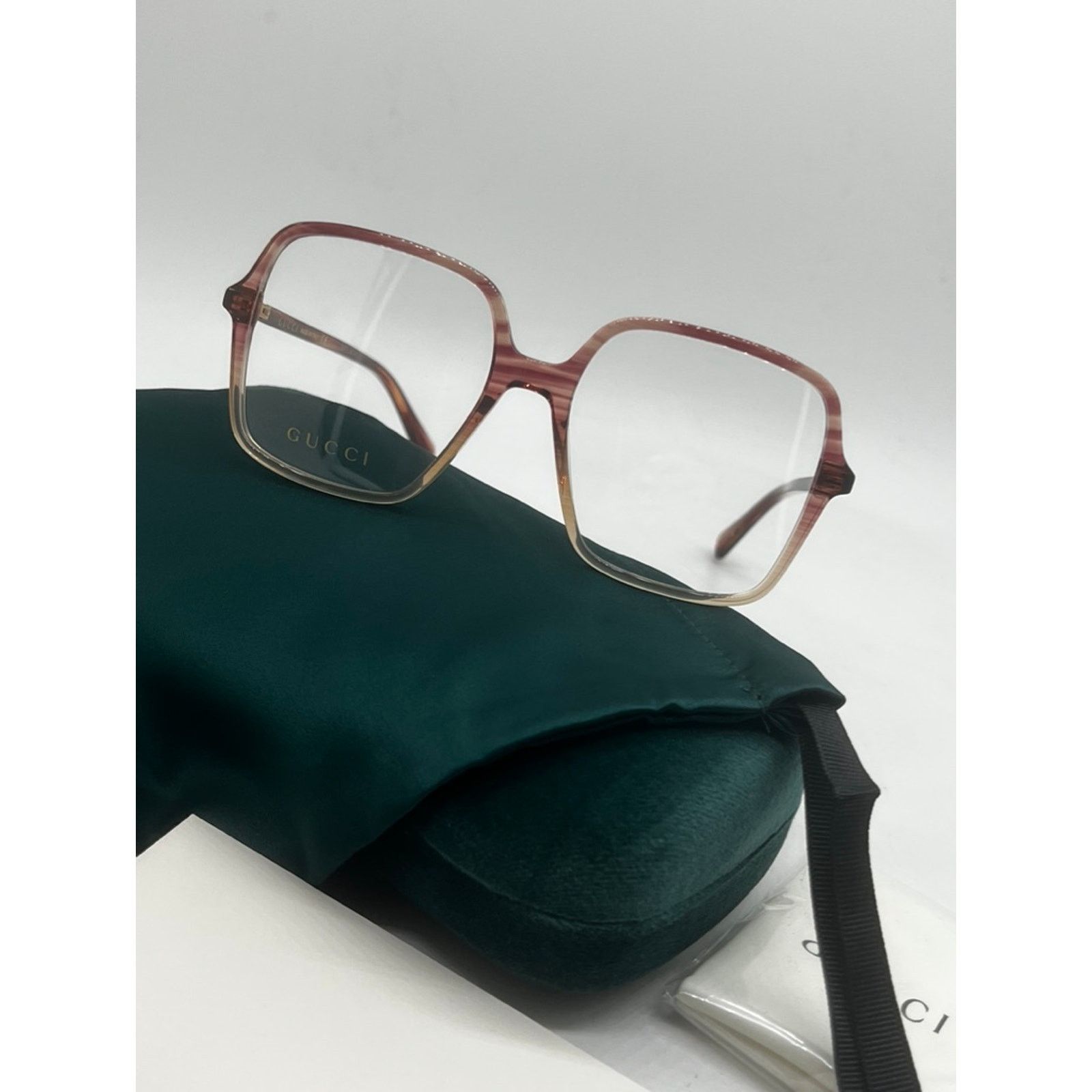 Gucci NEW Gucci GG1003O Pink Ombre Square Eyeglasses Frames Size ONE SIZE - 5 Thumbnail