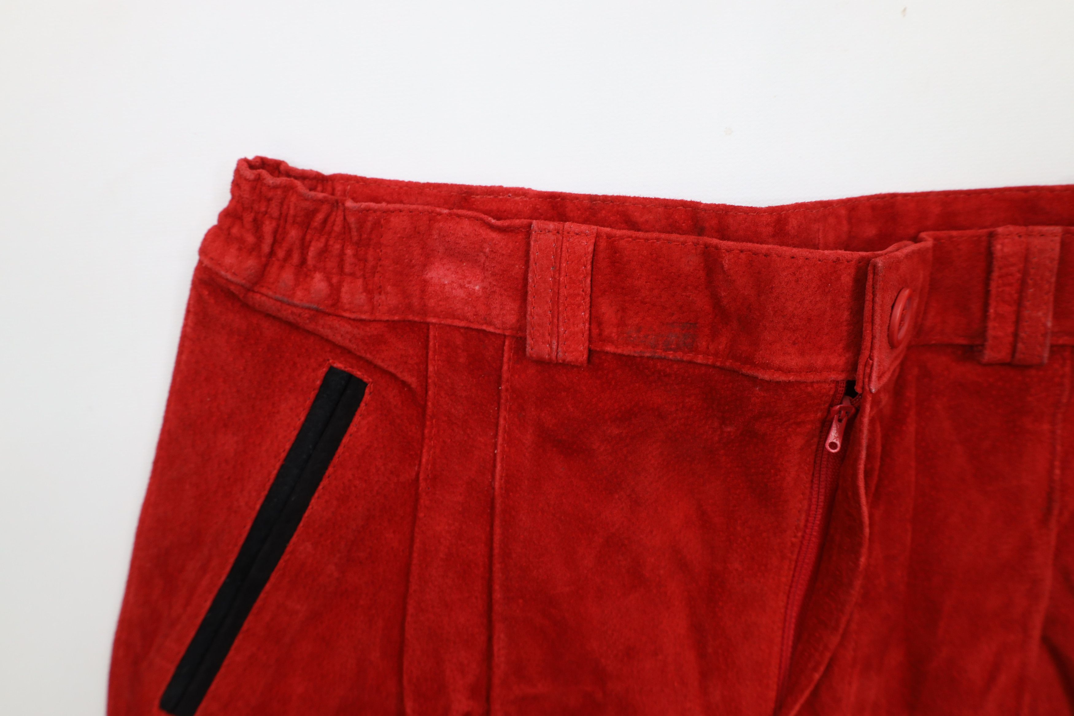 Deadstock Vintage 90s Streetwear Suede Leather Shorts Suit