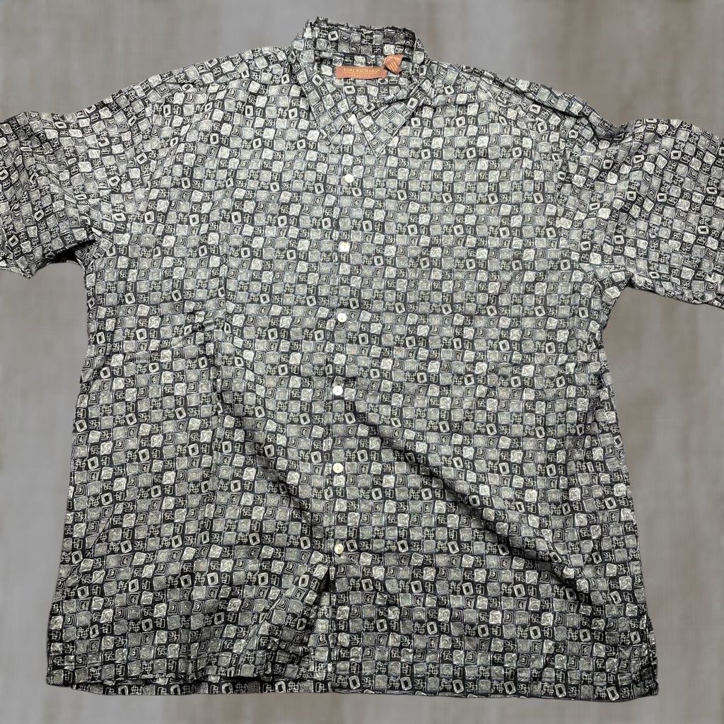 Tori Richard Tori Richard Shirt Mens 2XL Black Geometric Hawaiian Aloha Lawn Hawaii USA Size US XXL / EU 58 / 5 - 1 Thumbnail