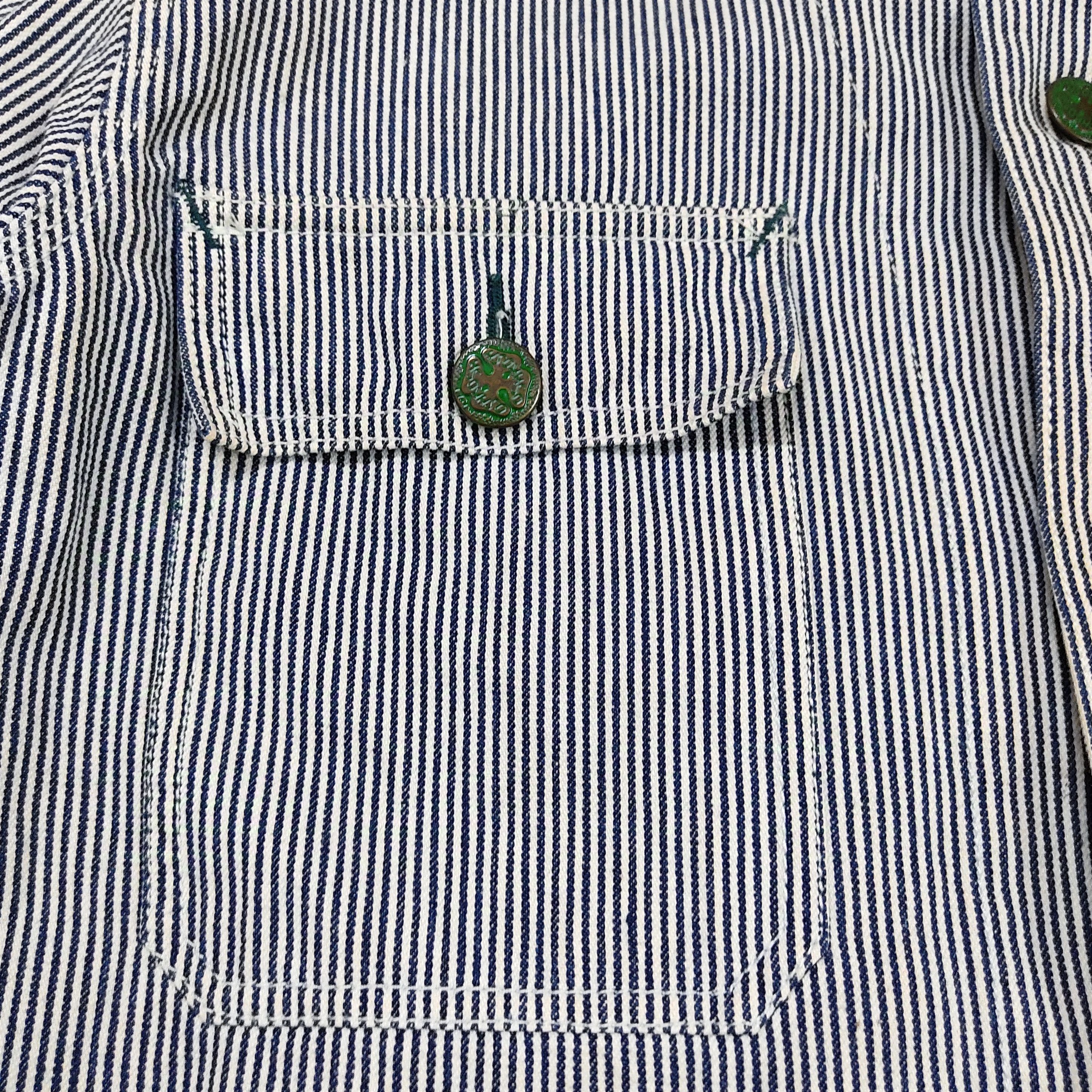 Oshkosh Vintage OSHKOSH Hickory Stripe Denim Chore Jacket Size US L / EU 52-54 / 3 - 12 Thumbnail