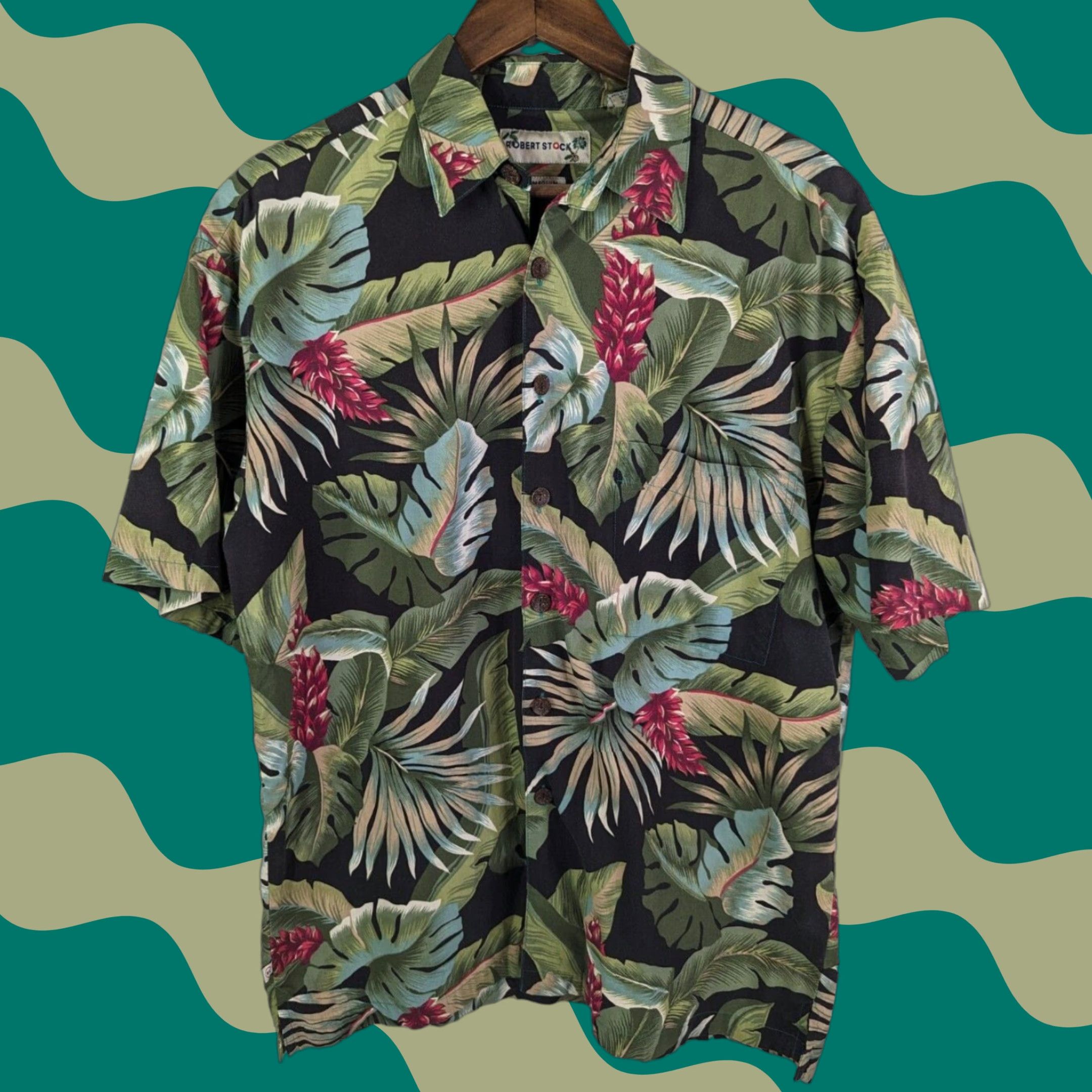Vintage Robert Stock Hawaiian Floral Button Up Shirt Men M Short Sleeve Pocket Size US M / EU 48-50 / 2 - 1 Thumbnail