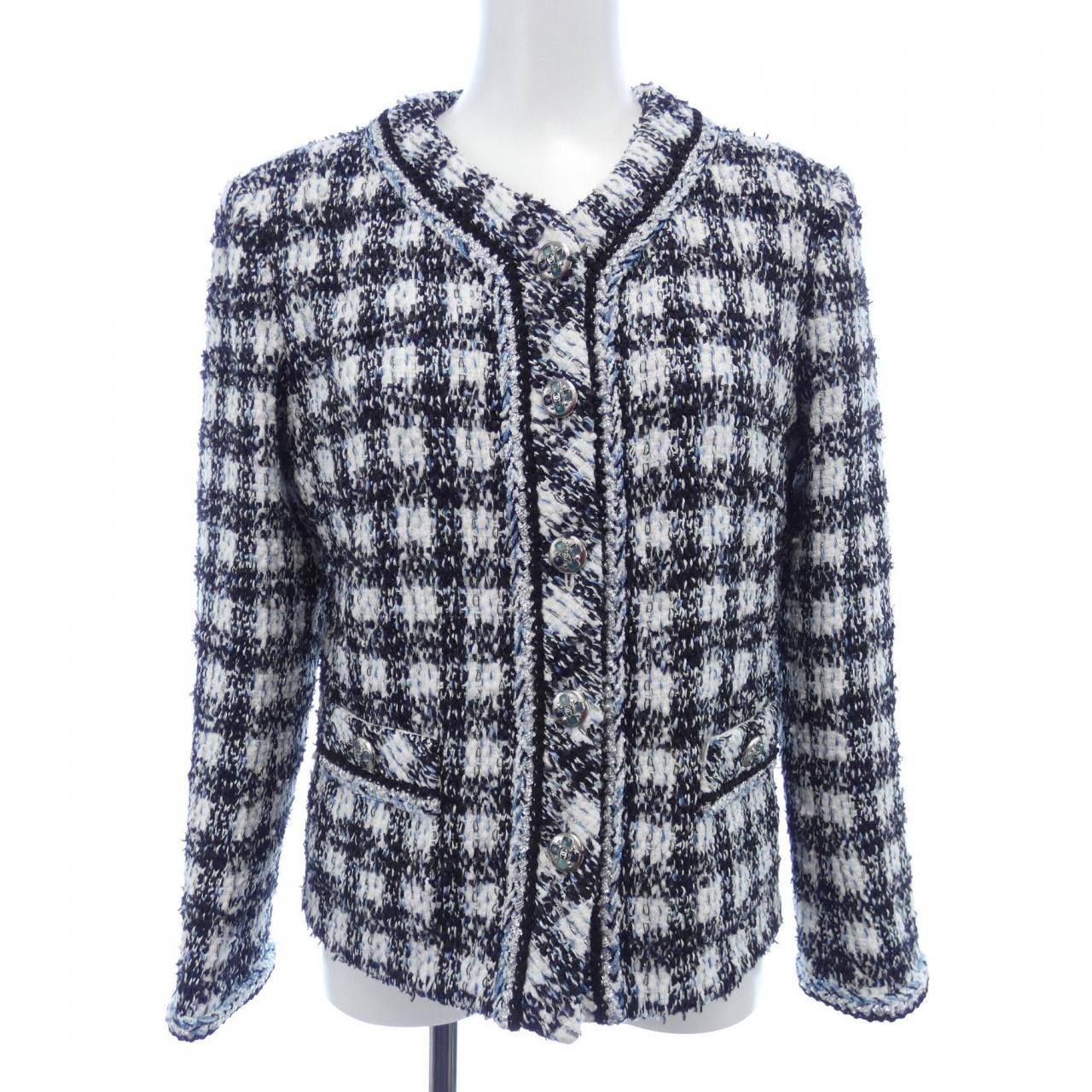 Chanel Chanel Chanel Collarless Jacket Textile Outerwear P74461V66061 DUTY FREE for USA Size ONE SIZE - 1 Thumbnail
