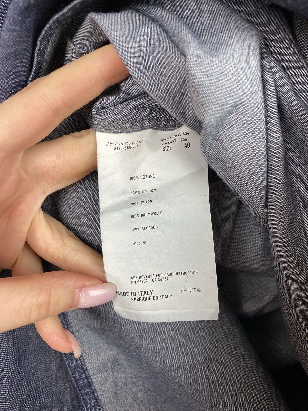 Miu Miu Miu Miu ladies long sleeve denim shirt dress size 40 blue Size S / US 4 / IT 40 - 21 Thumbnail