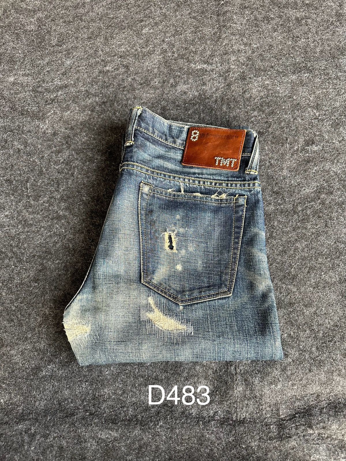 TMT 💥 Rare TMT Japan 8th Anniversary Washed Vintage Denim D483 Size US 32 / EU 48 - 20 Thumbnail