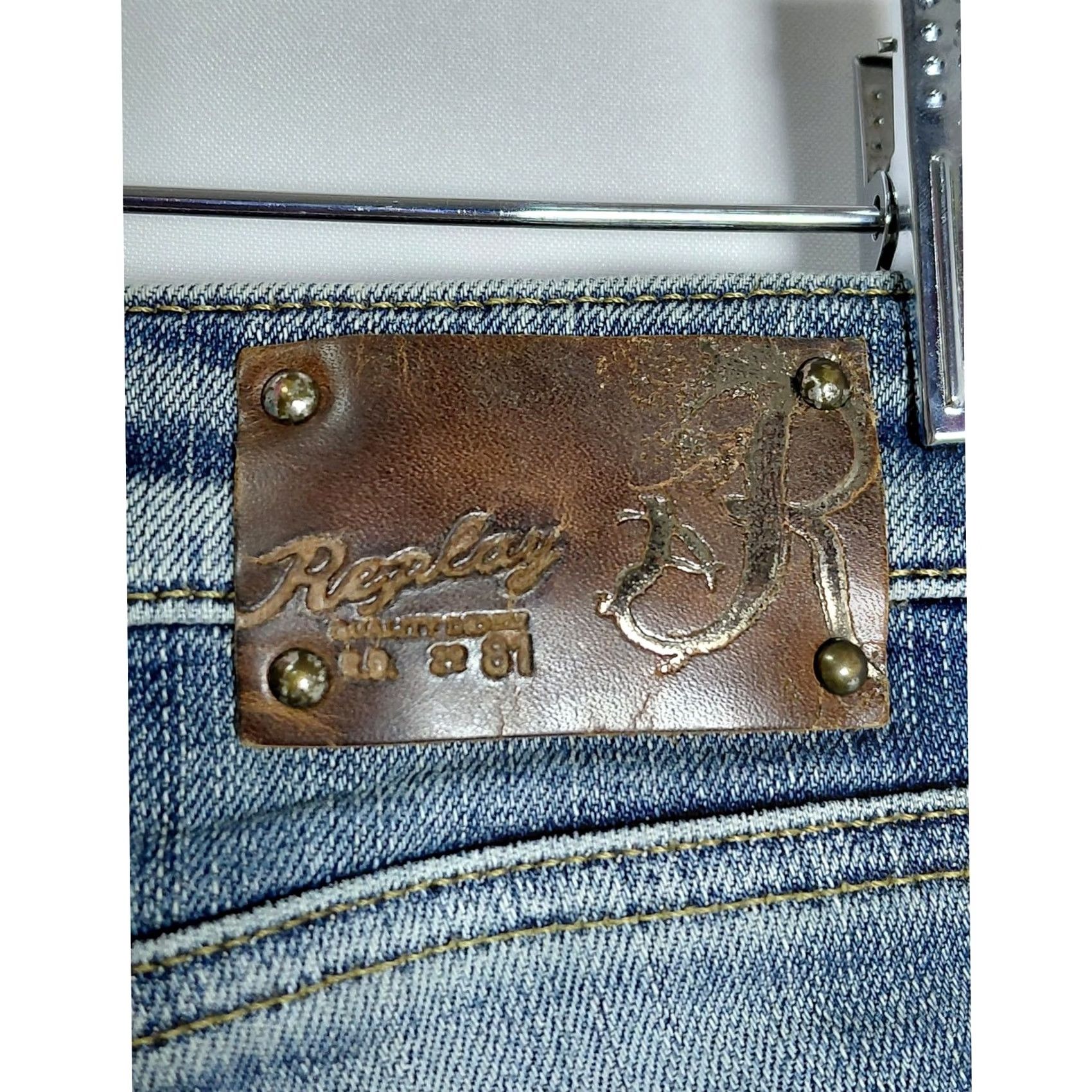 Replay Replay Blue Jeans Skinny Slim Women 25 Denim Cotton Solid Mid Wash Fashion Pants Size 42" / US 20 - 4 Thumbnail