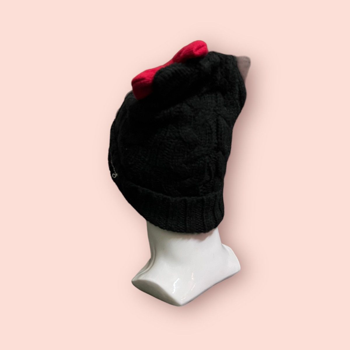 Anime × Cartoon Network × Japanese Brand RARE HELLO KITTY CAT EARS RED RIBBON KNITTED BEANIE Size ONE SIZE - 14 Thumbnail