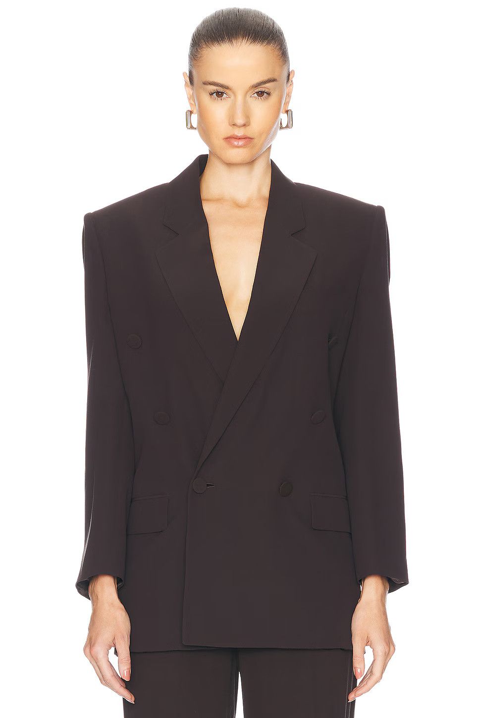 Saint Laurent Paris o1y0126 Blazer in Dark Brown Size M / US 6-8 / IT 42-44 - 1 Thumbnail