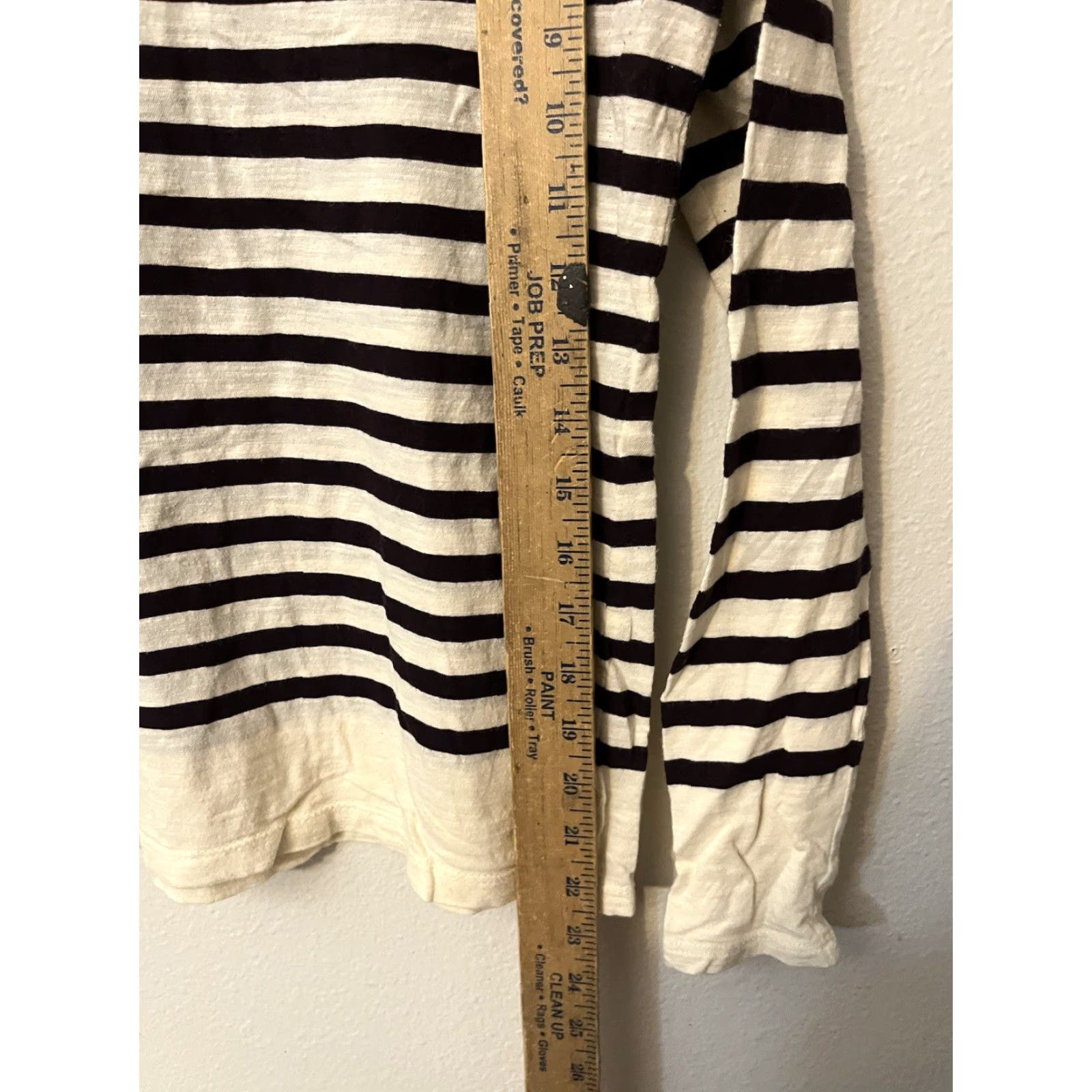 Vintage Ann Taylor Loft Top Women Small Black Striped Long Sleeve T-Shirt Boat Neck Size S / US 4 / IT 40 - 4 Thumbnail