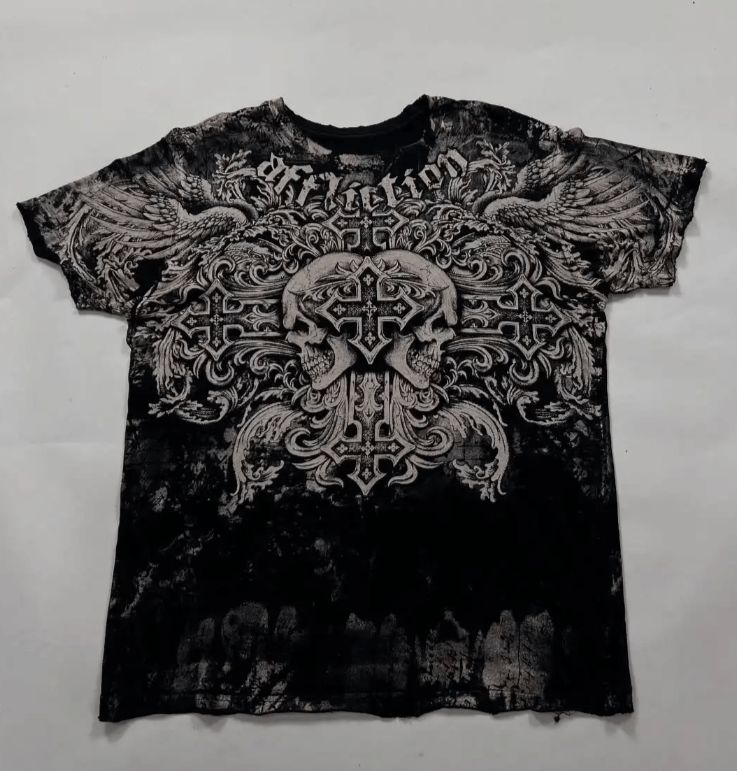 Japanese Brand 2000s Affliction Gothic Printed T-shirt Size US S / EU 44-46 / 1 - 2 Thumbnail