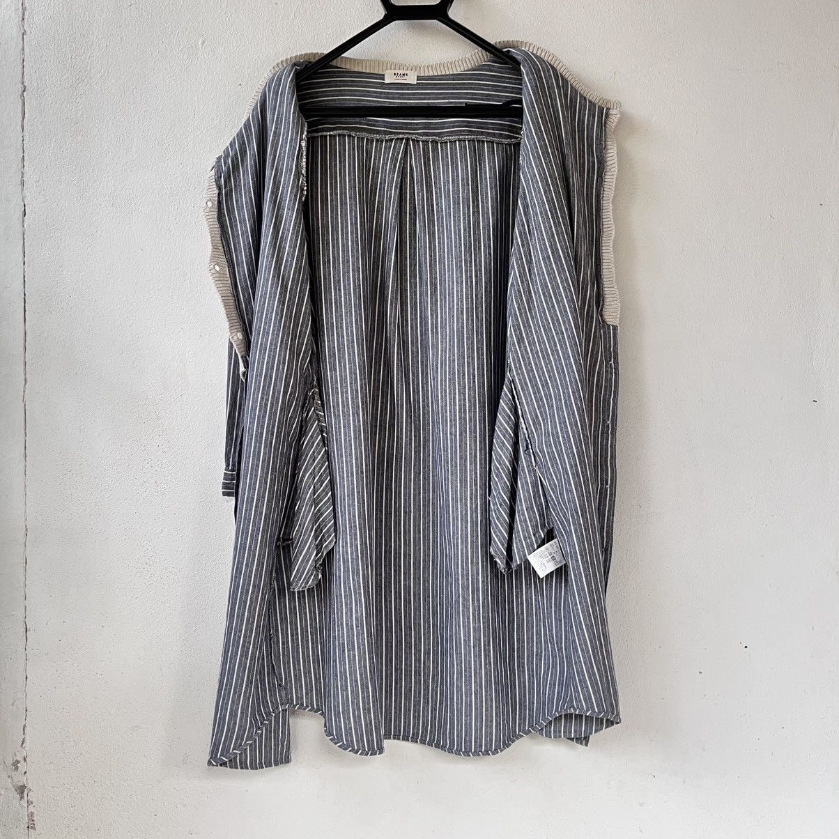 Beams Plus Beams Heart Hybrid Knit Panel Shirt Dress Cable Knit Stripe Size M / US 6-8 / IT 42-44 - 10 Thumbnail