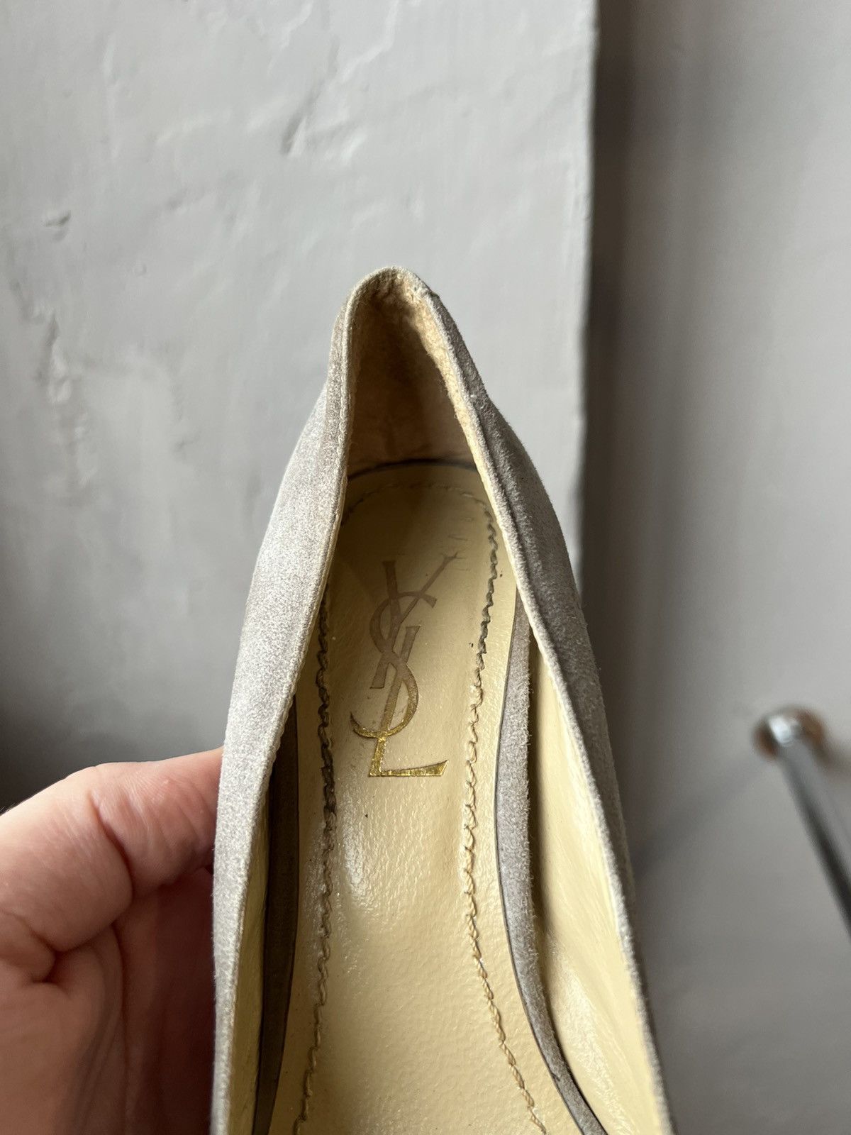 Yves Saint Laurent YSL YVES SAINT LAURENT ITALY ICON GRAY TRIBTOO HEELS SIZE 37 Size US 7 / IT 37 - 12 Thumbnail