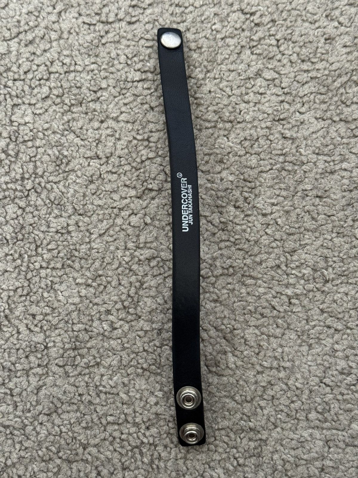 Undercover Undercover Logo Snap Button Black Leather Bracelet