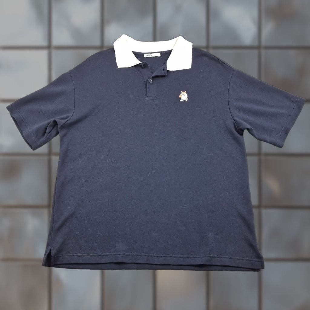 Vintage SPAO Polo Shirt Mens Large Blue White Teddy Bear Baseball Embroidered Collar Shirt Size US L / EU 52-54 / 3 - 1 Thumbnail