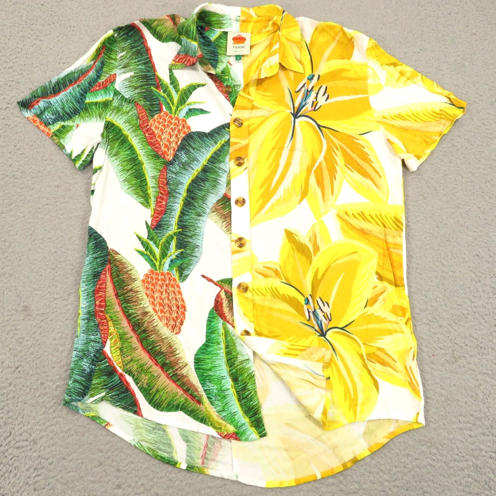 Farm Rio Farm Rio Shirt Women Small Viscose Azaela Forest Hawaiian Vacation Button Collar Size S / US 4 / IT 40 - 2 Thumbnail
